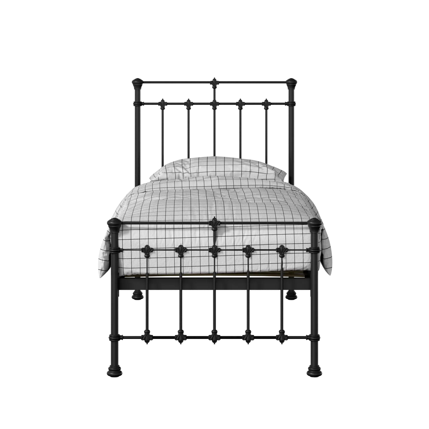 Edwardian iron/metal single bed in black