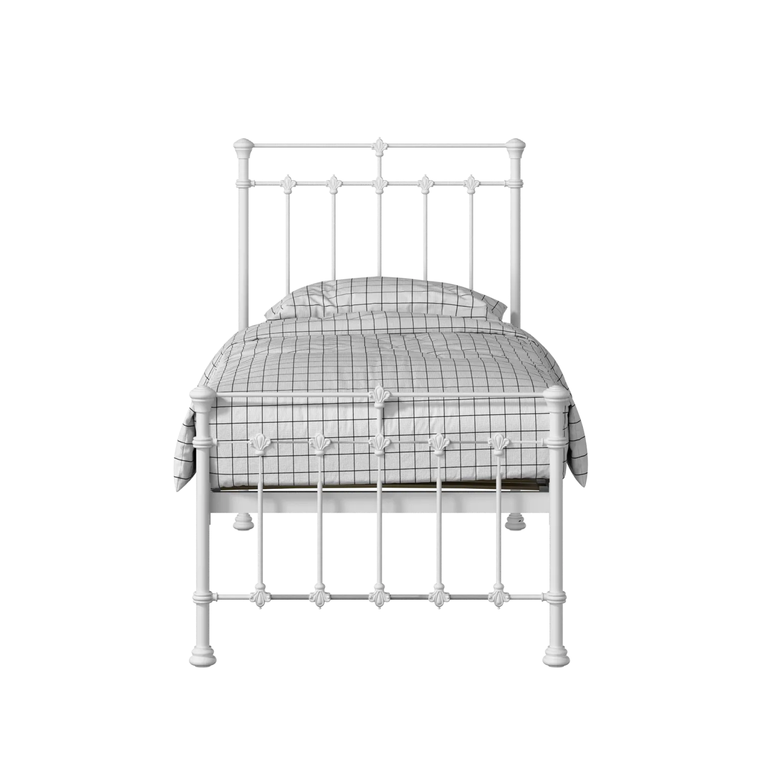 Edwardian iron/metal single bed in white