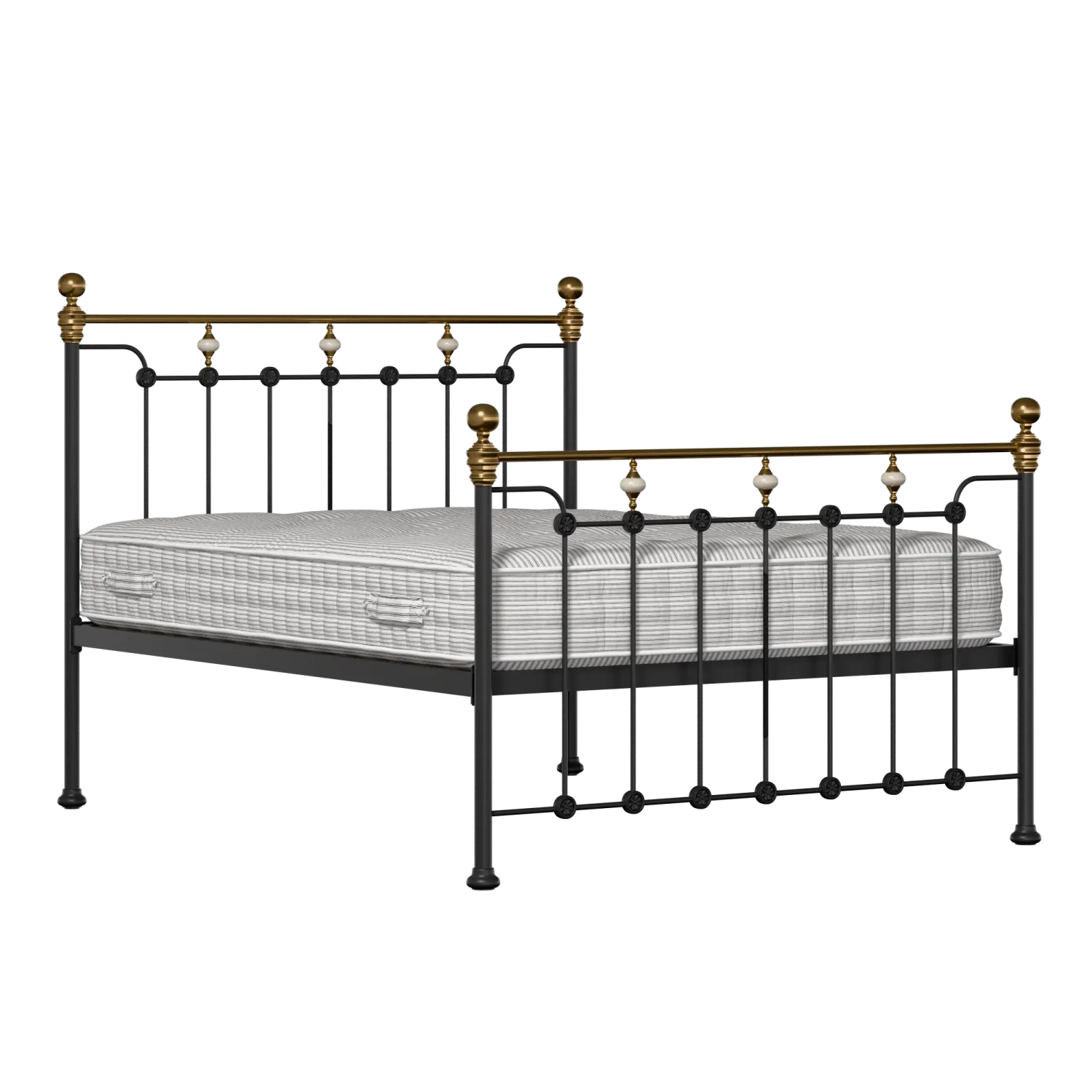 Glenholm iron/metal bed in black with Juno mattress