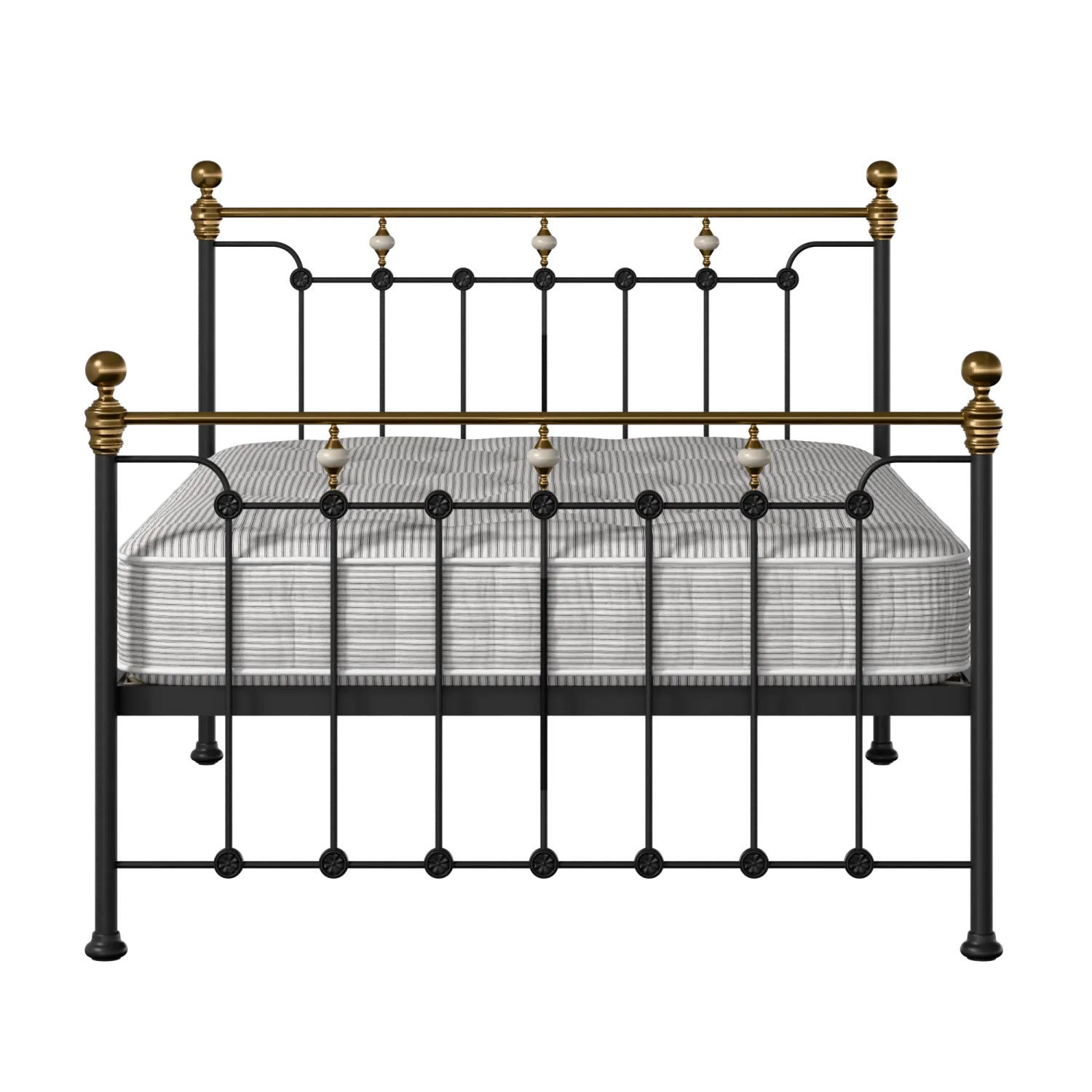 Glenholm iron/metal bed in black with Juno mattress