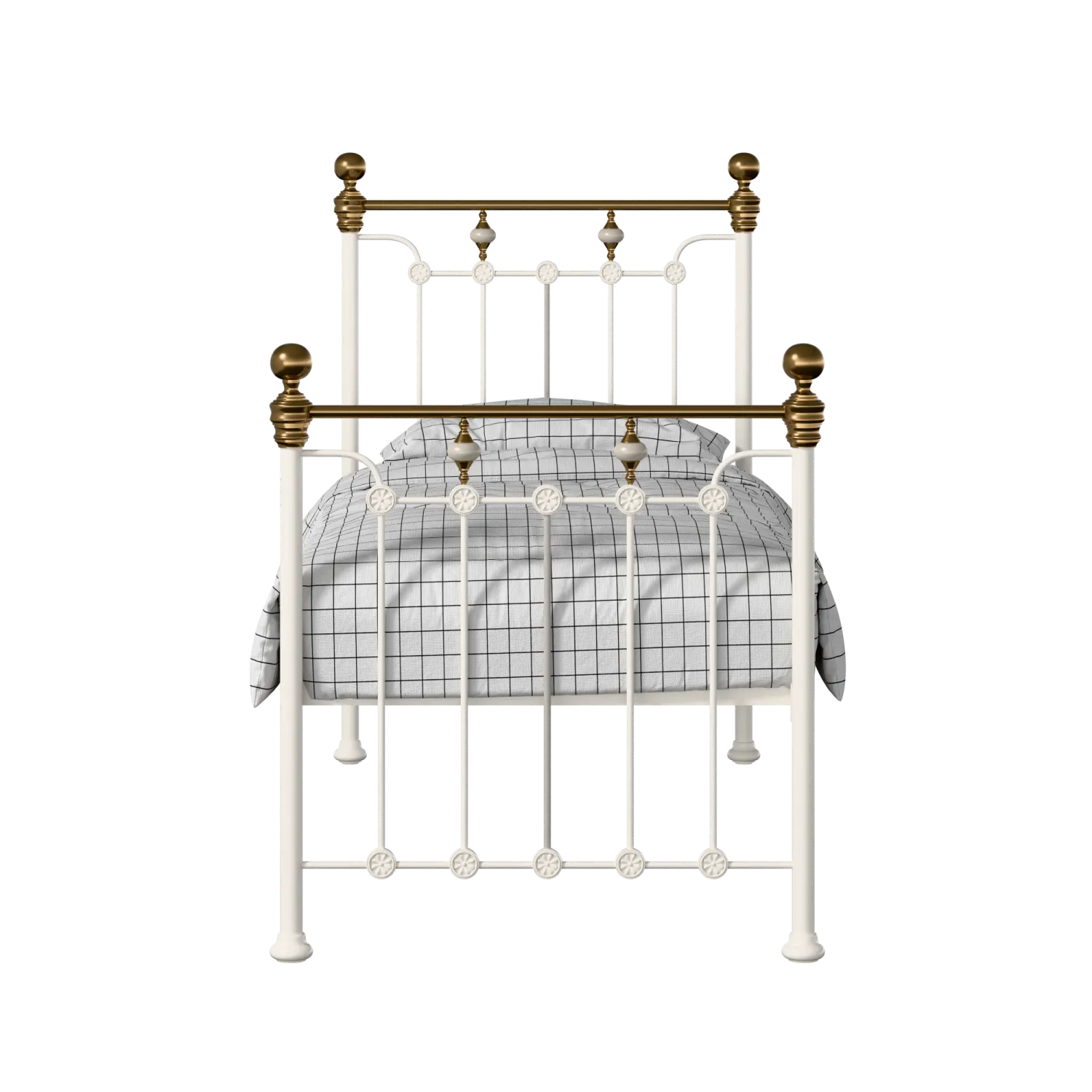 Glenholm iron/metal single bed in ivory