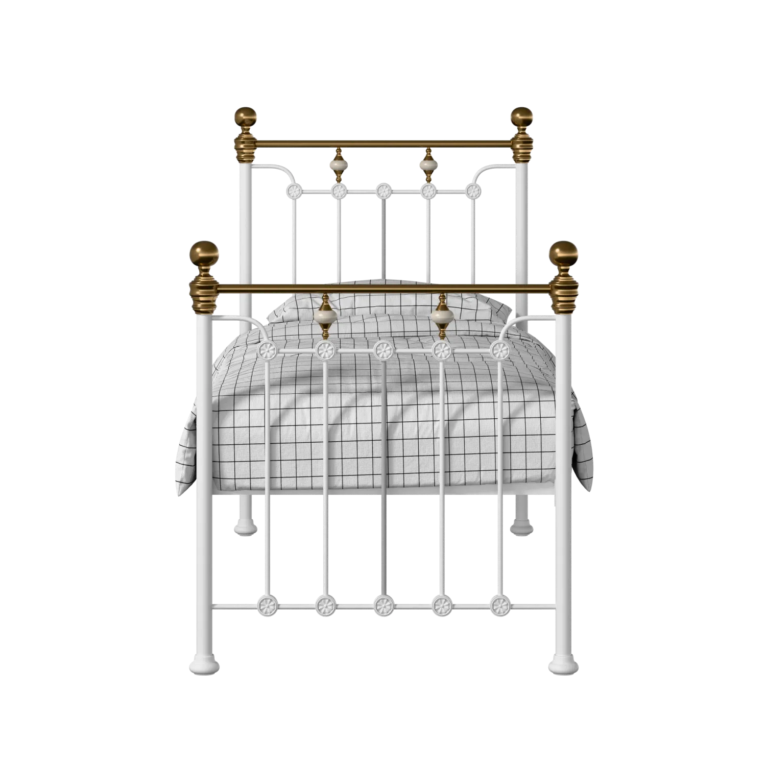Glenholm iron/metal single bed in white