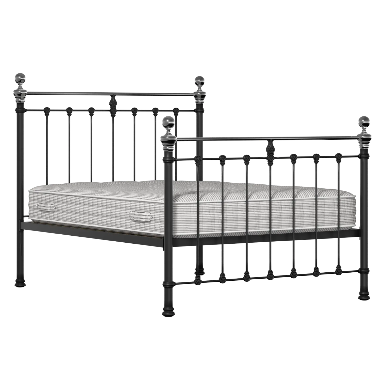 Hamilton Chromo iron/metal bed in black with Juno mattress