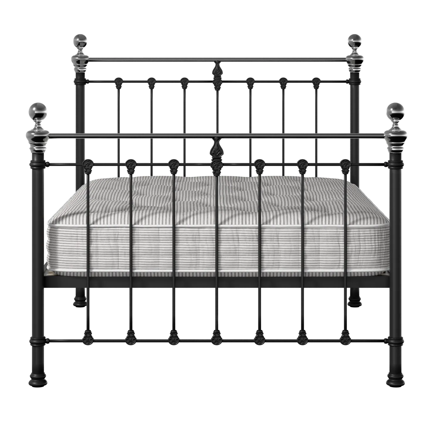 Hamilton Chromo iron/metal bed in black with Juno mattress