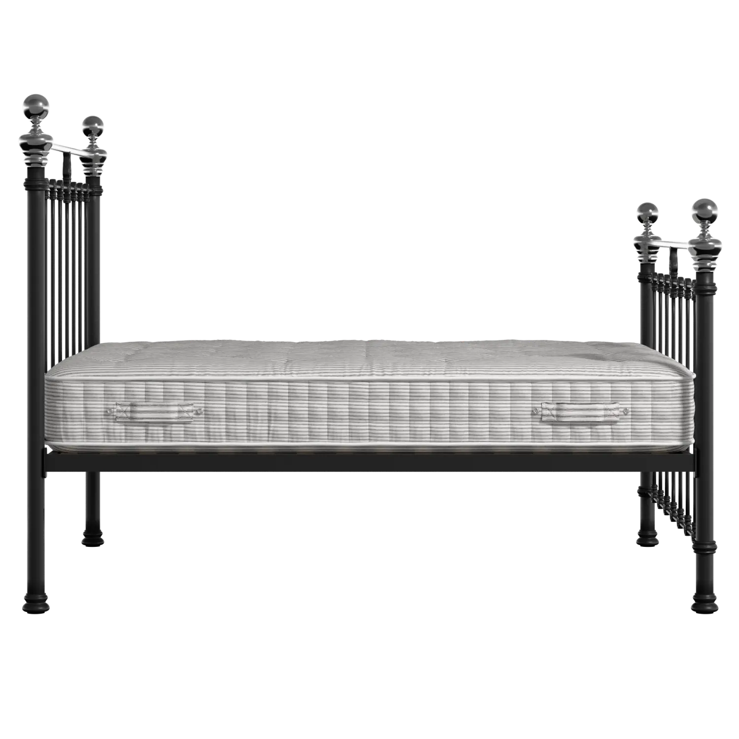 Hamilton Chromo iron/metal bed in black with Juno mattress