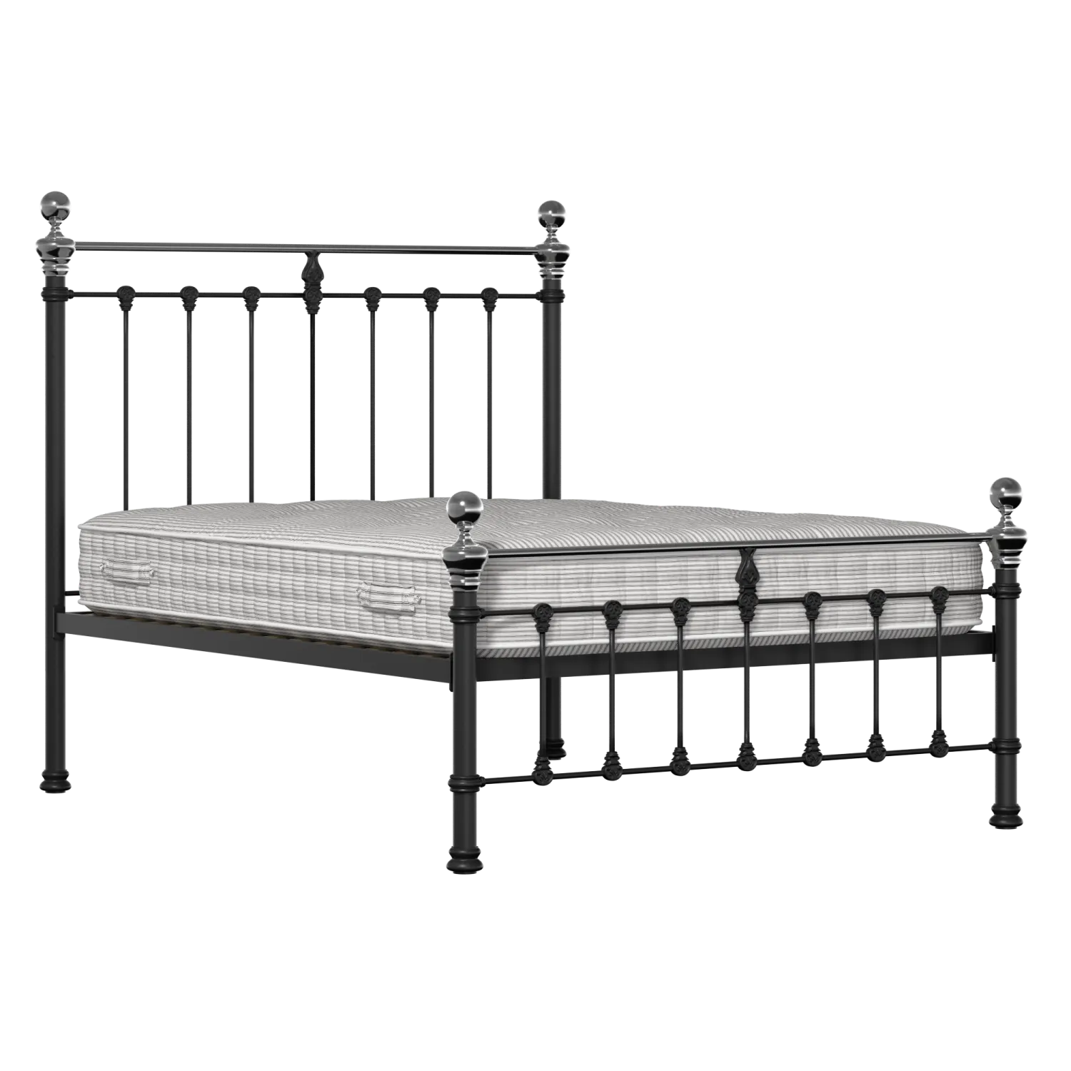 Hamilton Chromo Low Footend letto in ferro nero con materasso