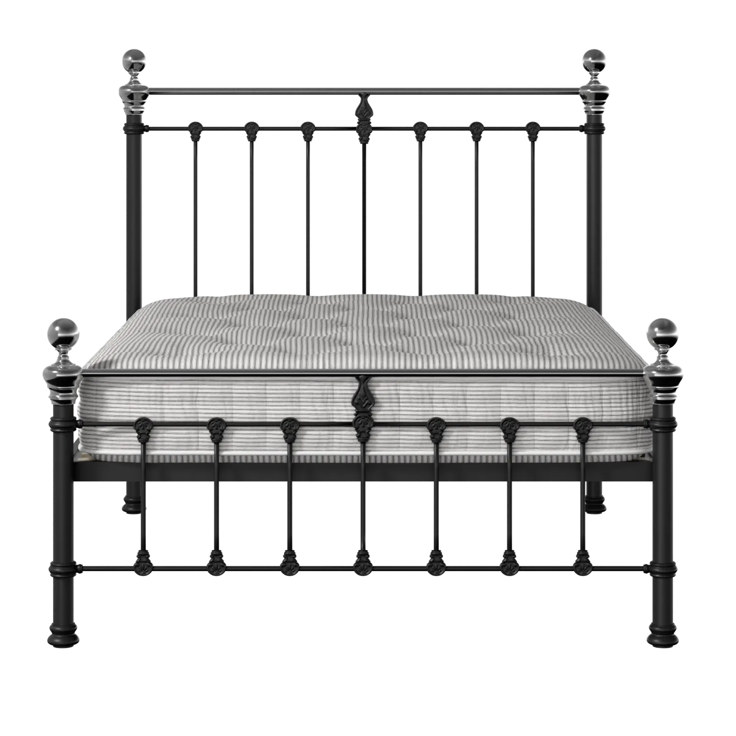 Hamilton Chromo Low Footend letto in ferro nero con materasso