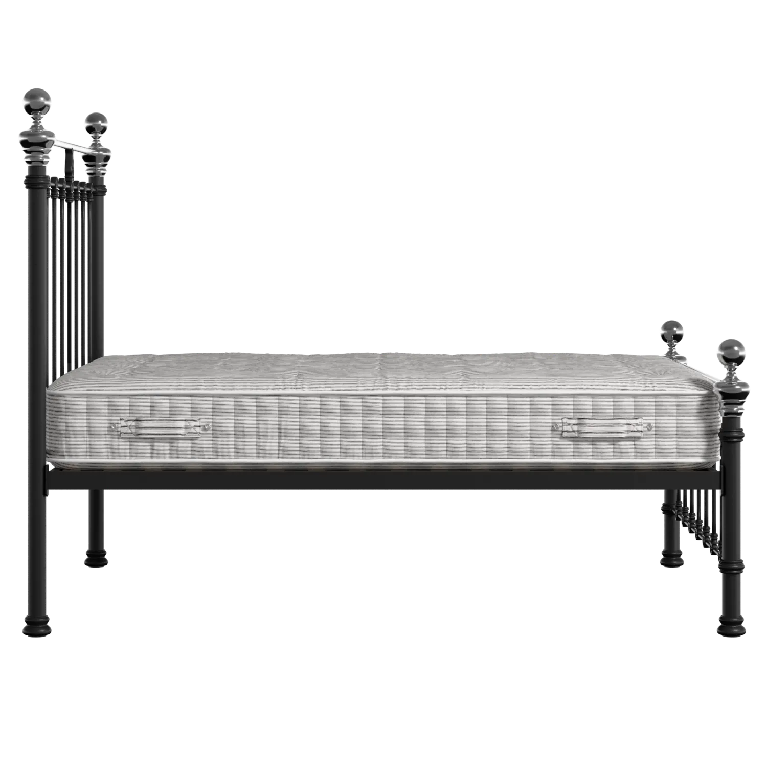 Hamilton Chromo Low Footend letto in ferro nero con materasso