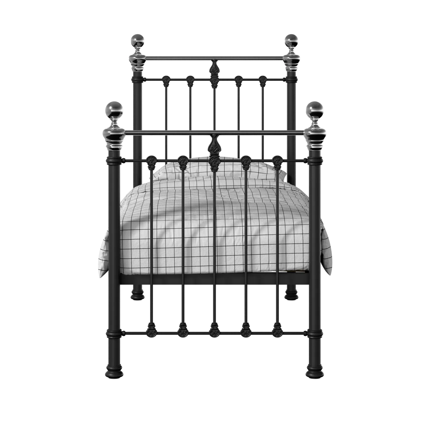 Hamilton Chromo iron/metal single bed in black