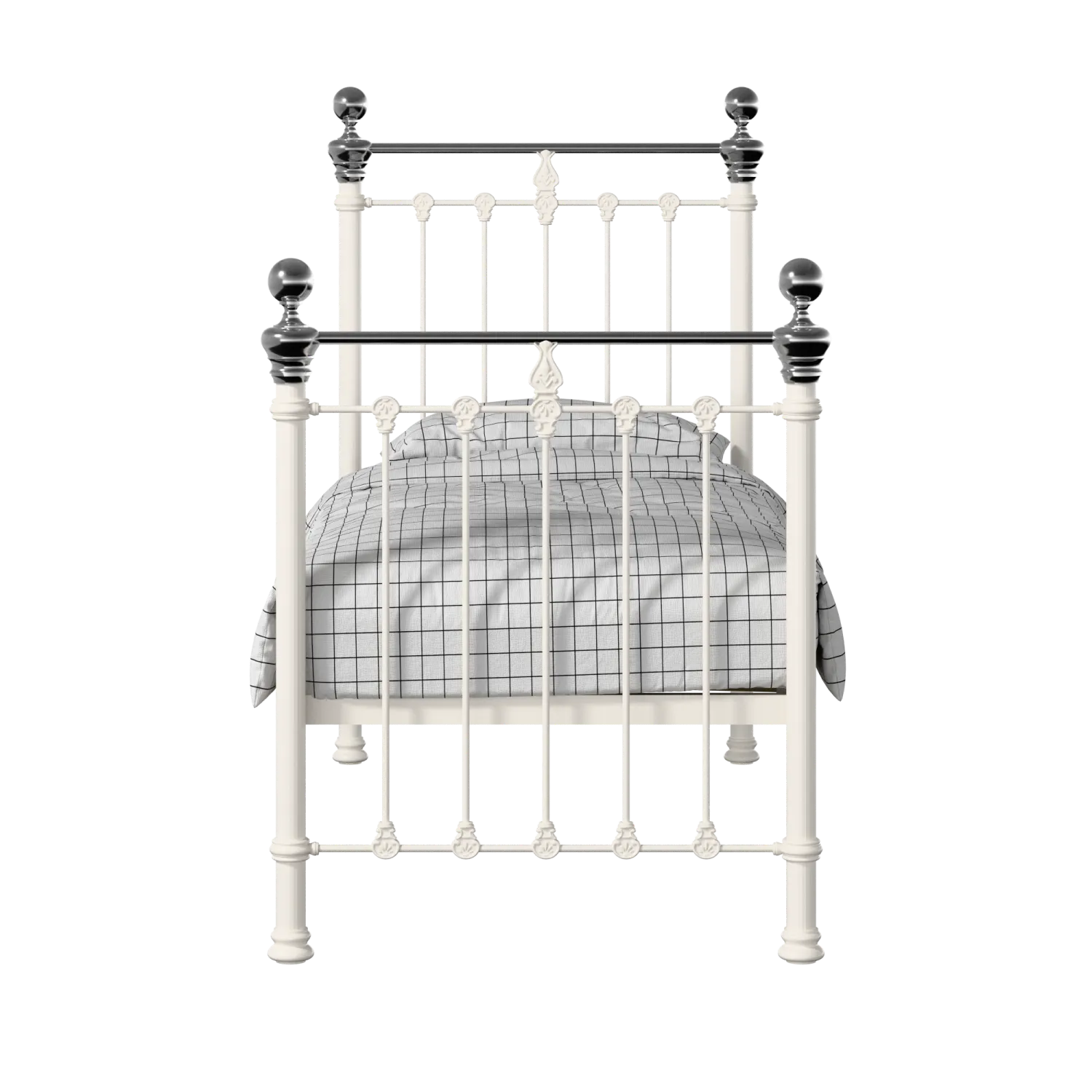 Hamilton Chromo iron/metal single bed in ivory