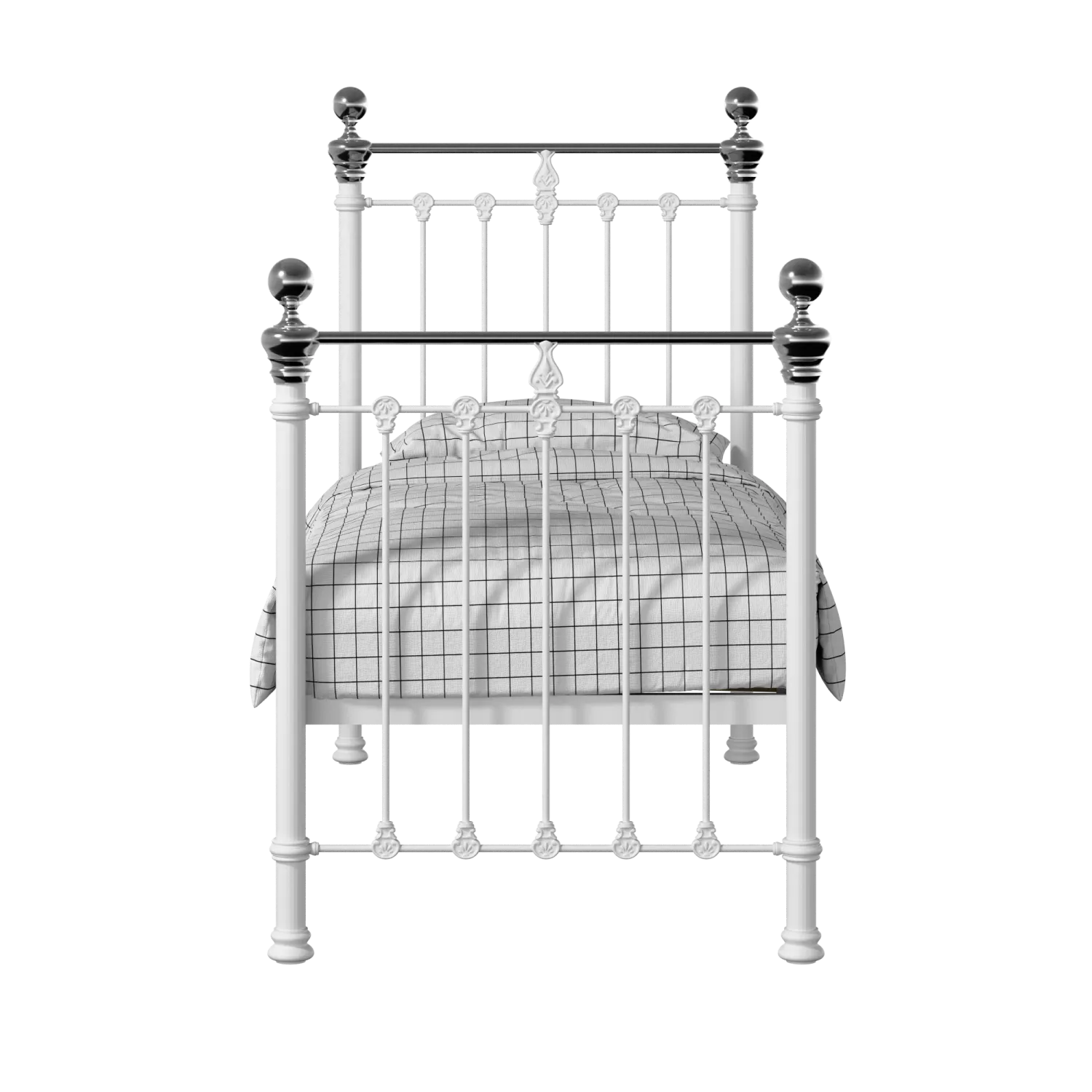 Hamilton Chromo iron/metal single bed in white