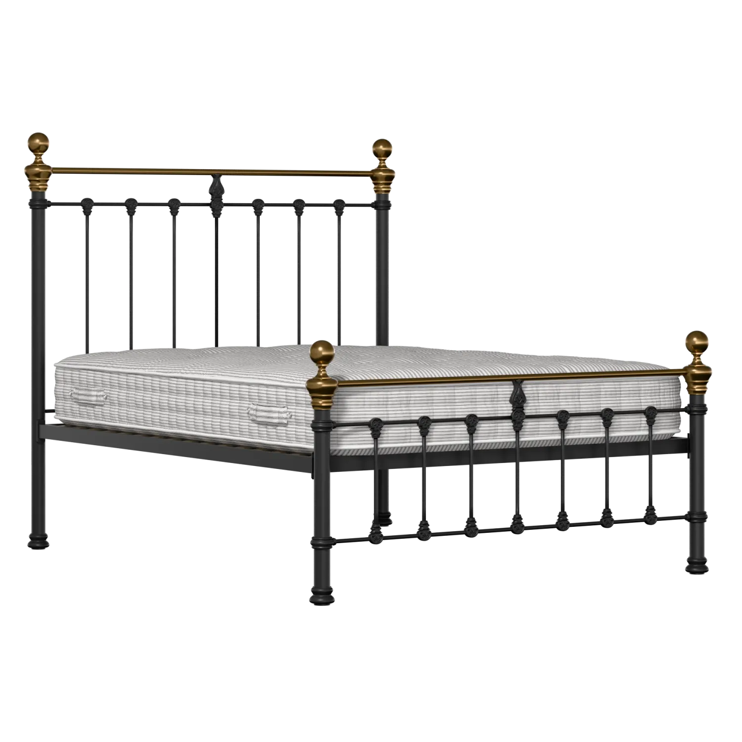 Hamilton Low Footend iron/metal bed in black with Juno mattress