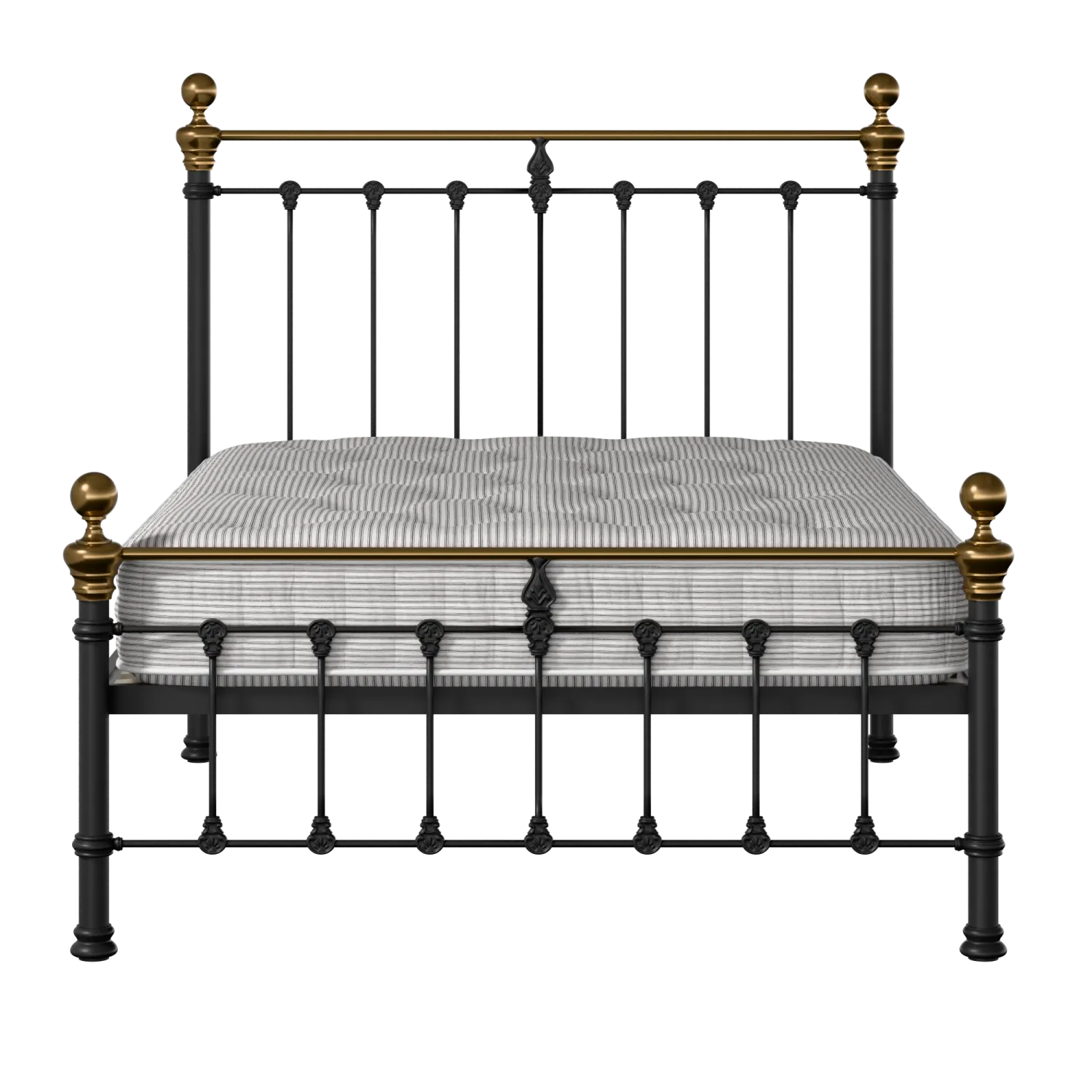 Hamilton Low Footend iron/metal bed in black with Juno mattress