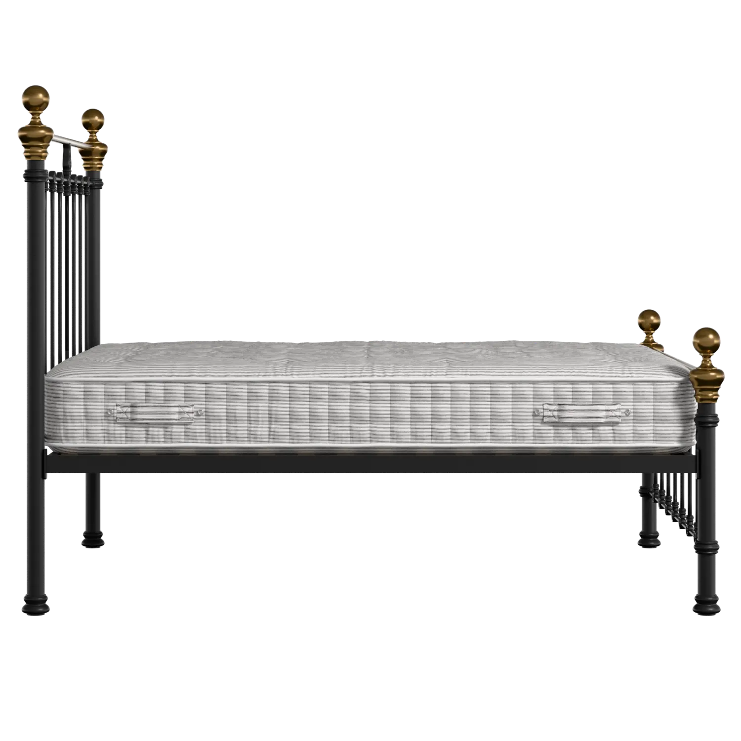 Hamilton Low Footend iron/metal bed in black with Juno mattress