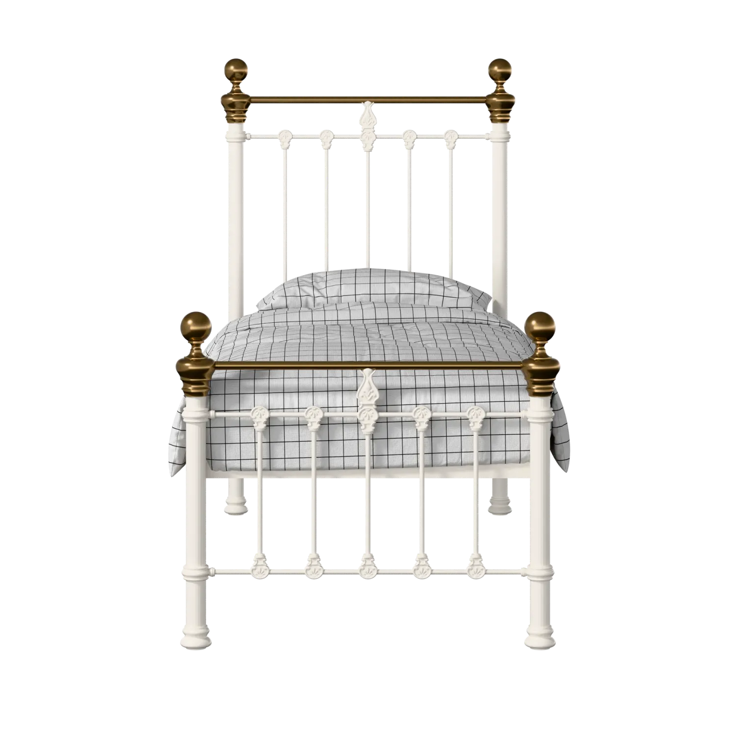 Hamilton Low Footend iron/metal single bed in ivory