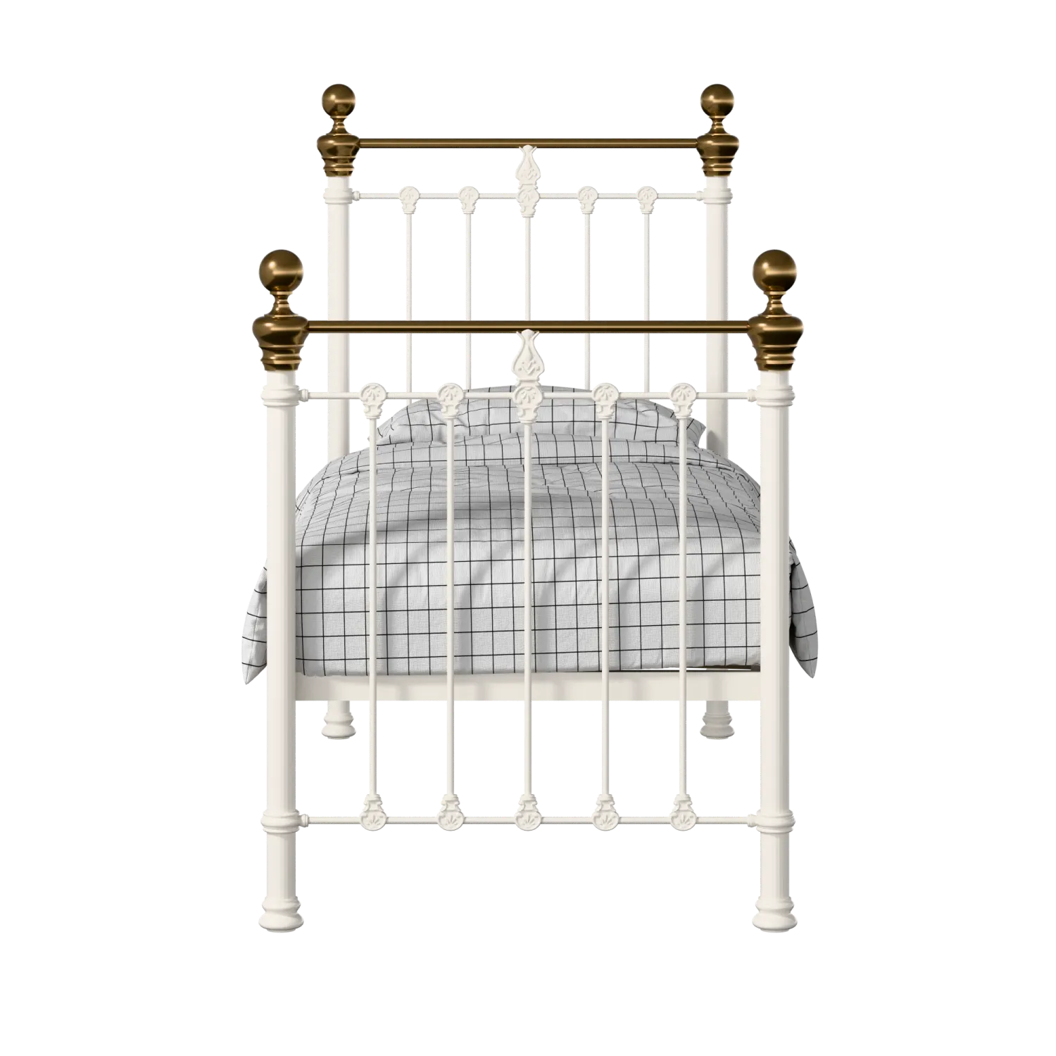 Hamilton iron/metal single bed in ivory