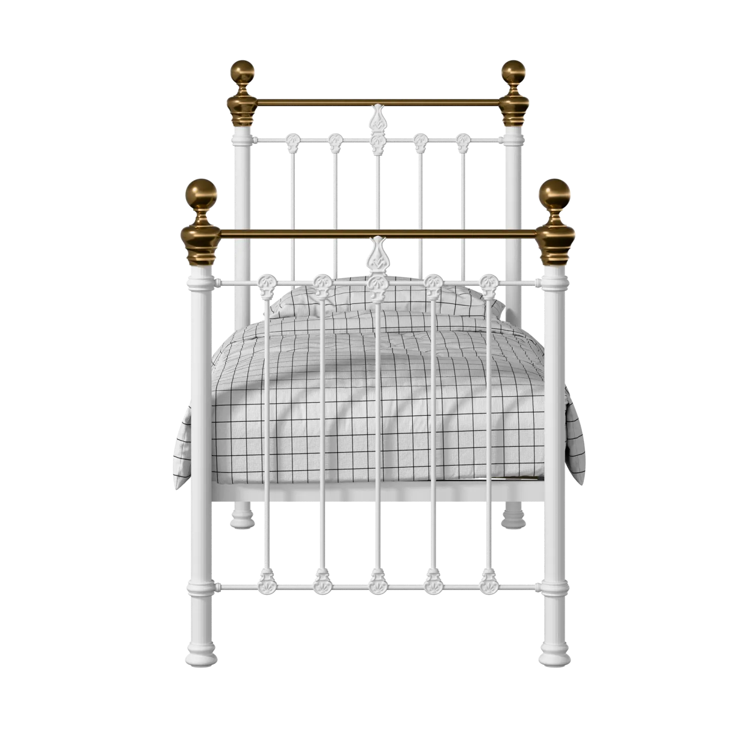Hamilton iron/metal single bed in white