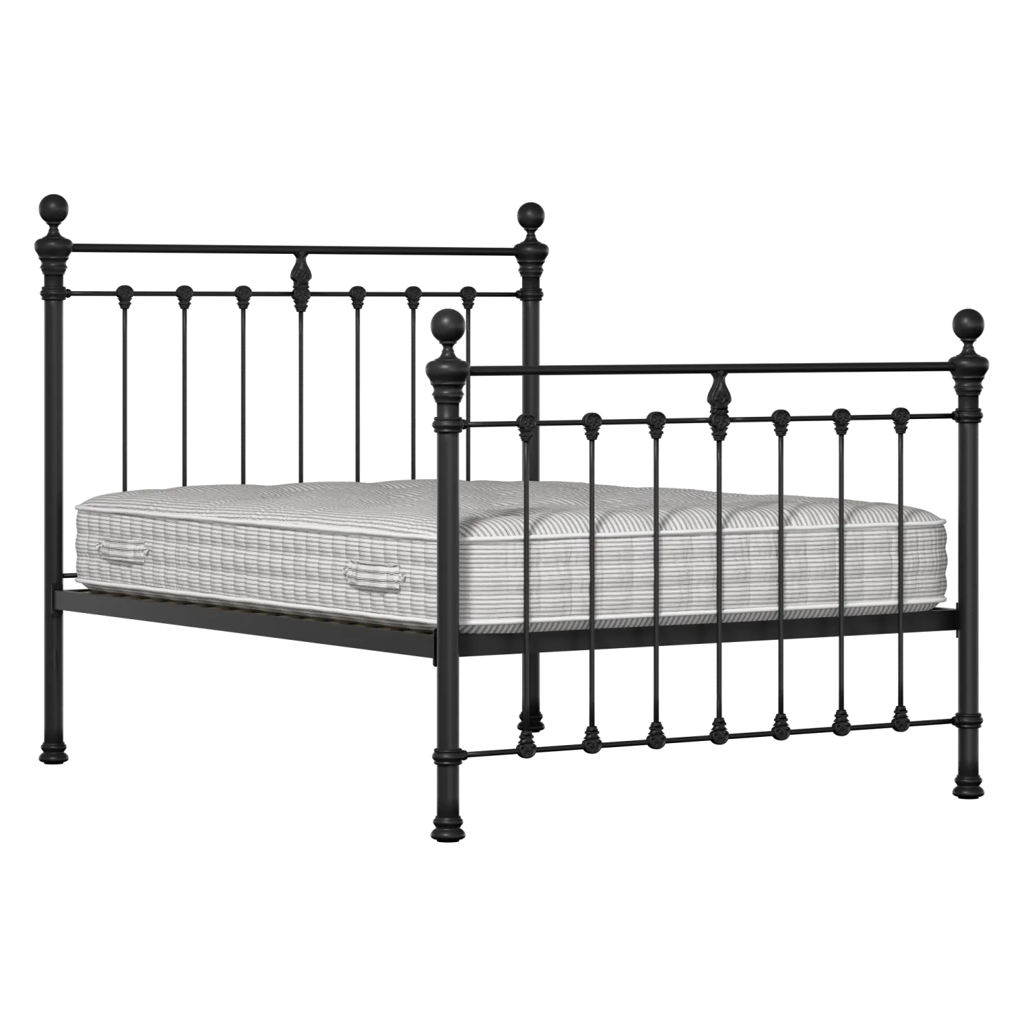 Hamilton Solo ijzeren bed in zwart met matras