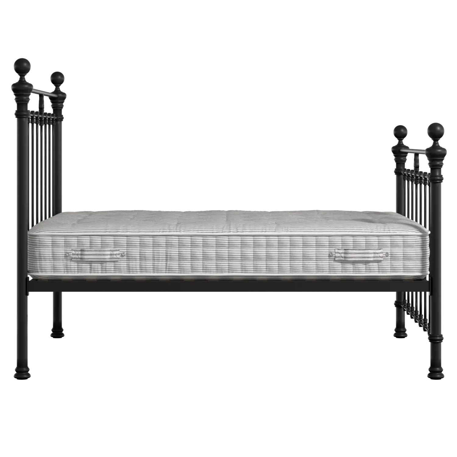 Hamilton Solo ijzeren bed in zwart met matras