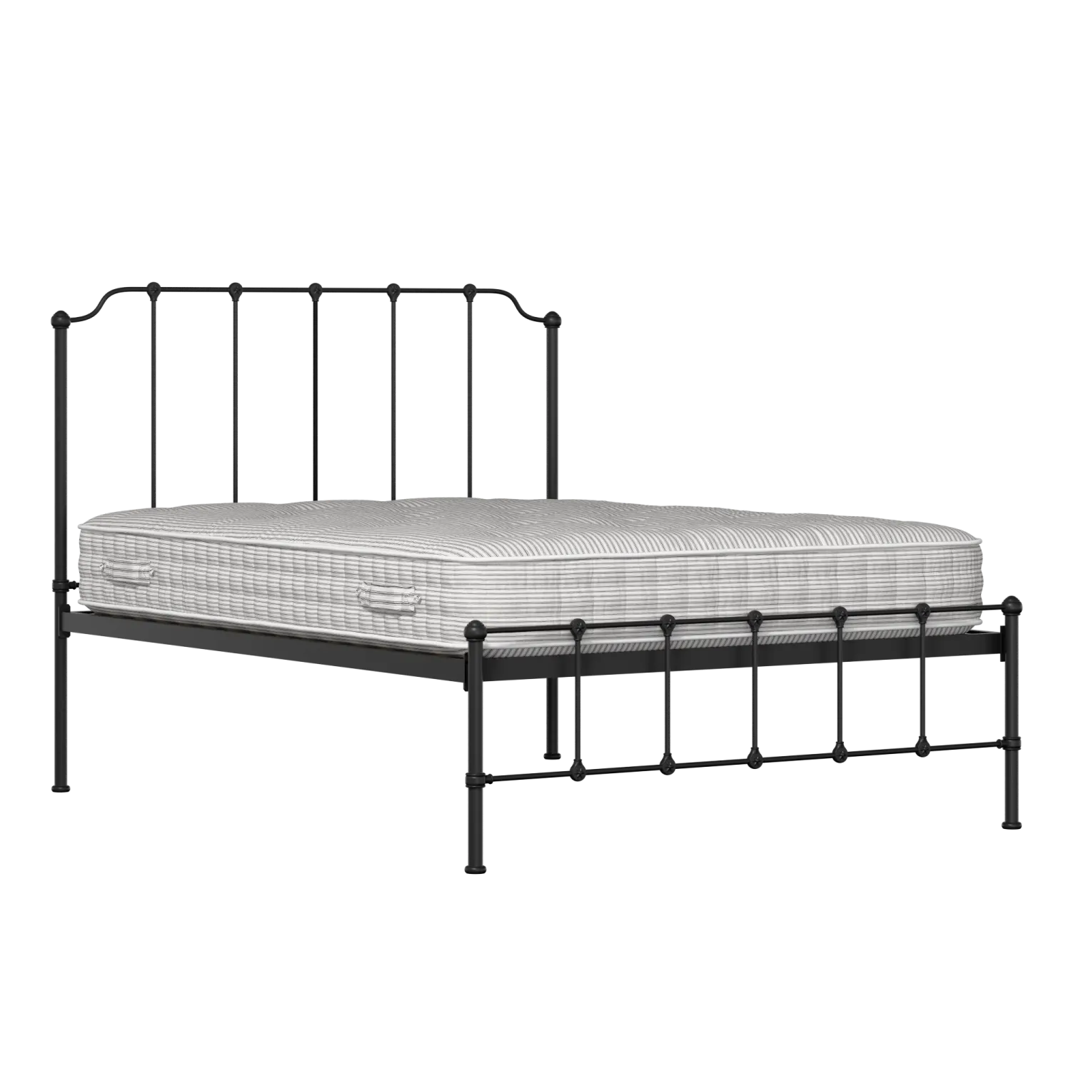 Julia iron/metal bed in black with Juno mattress