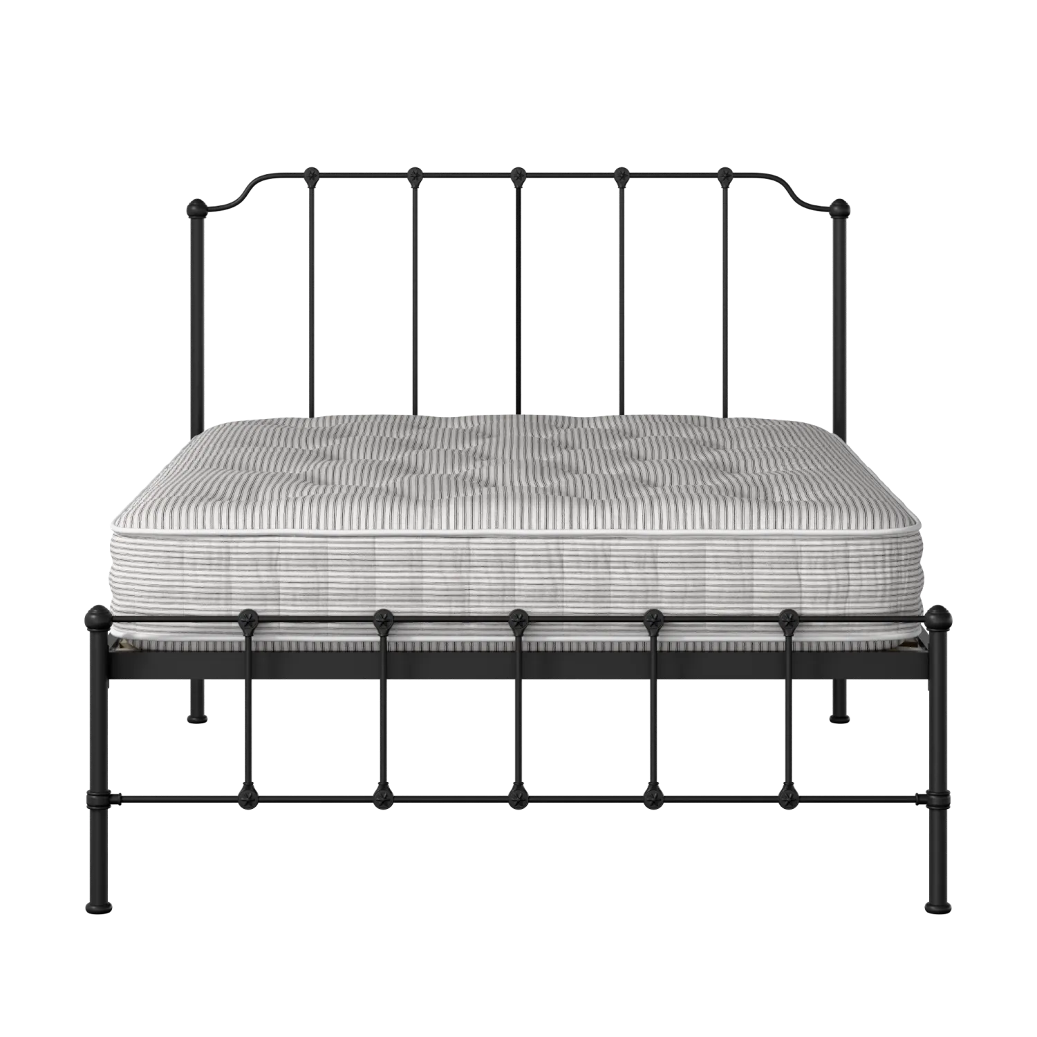 Julia iron/metal bed in black with Juno mattress