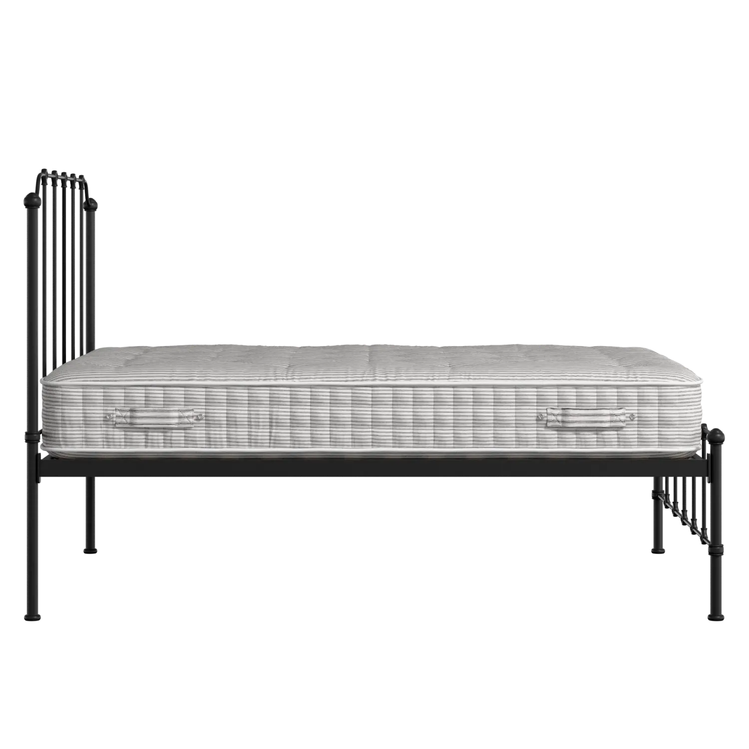 Julia iron/metal bed in black with Juno mattress