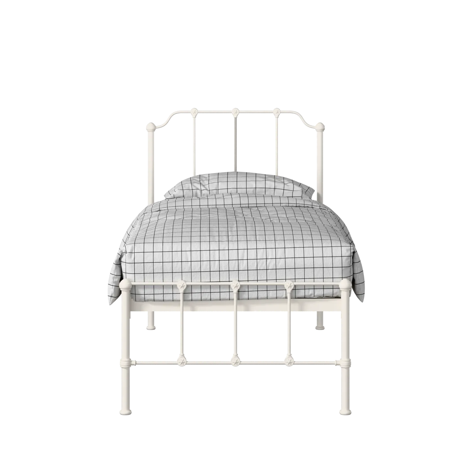 Julia iron/metal single bed in ivory