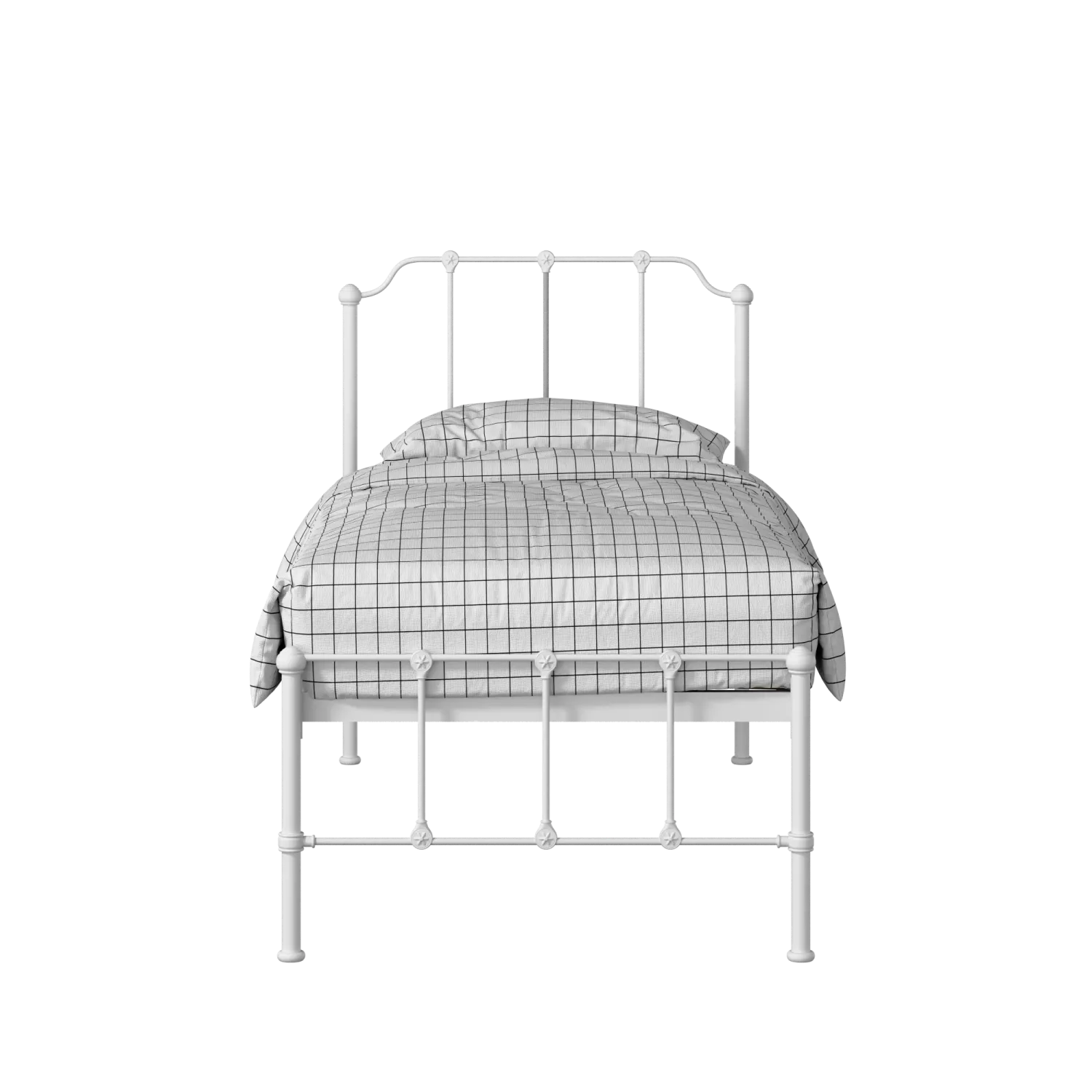 Julia iron/metal single bed in white