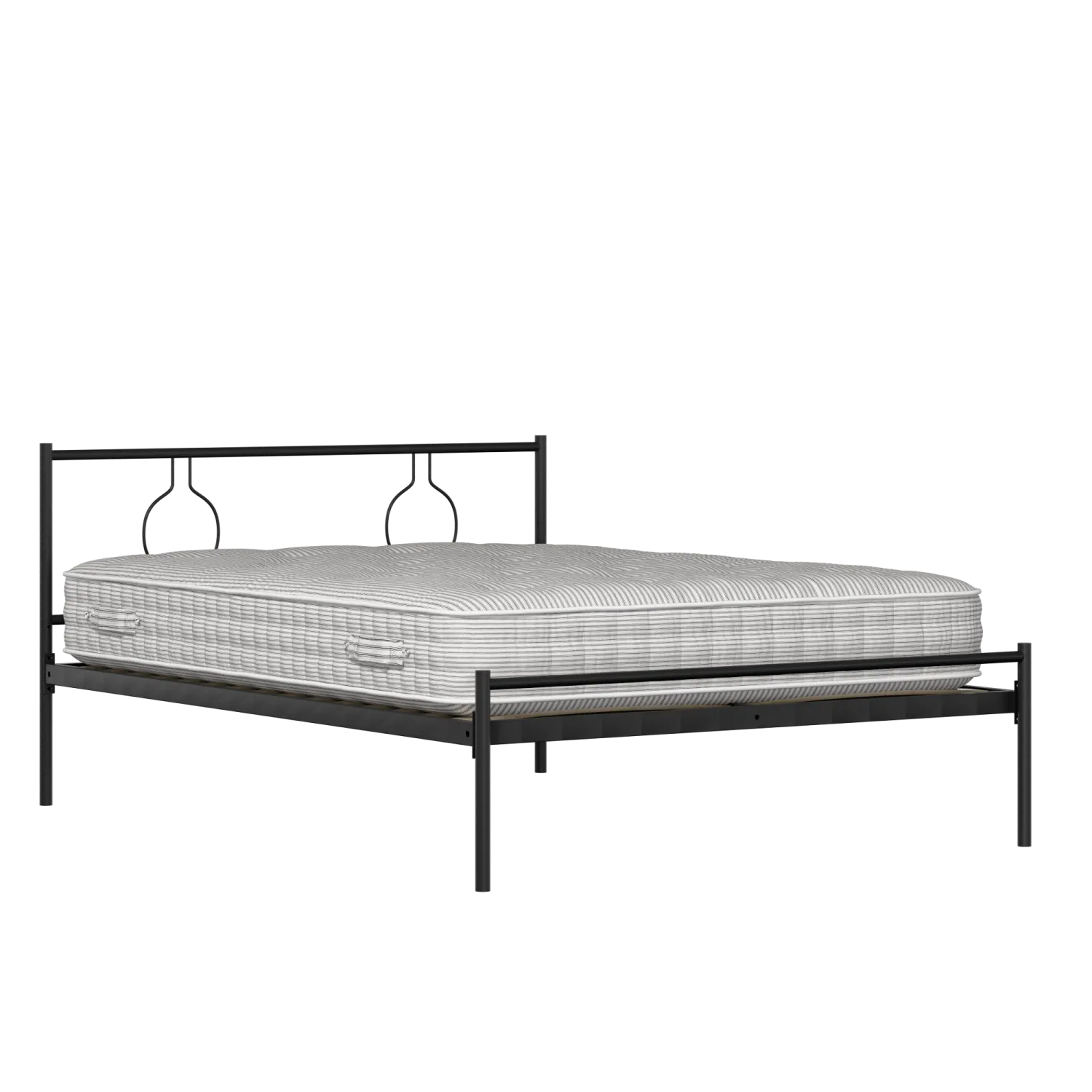 Meiji cama de metal en negro con colchón