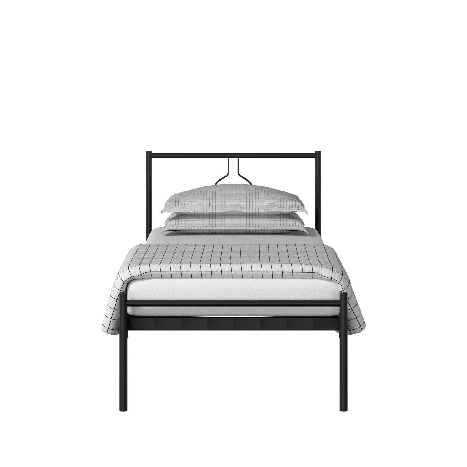 Meiji cama individual de metal en negro