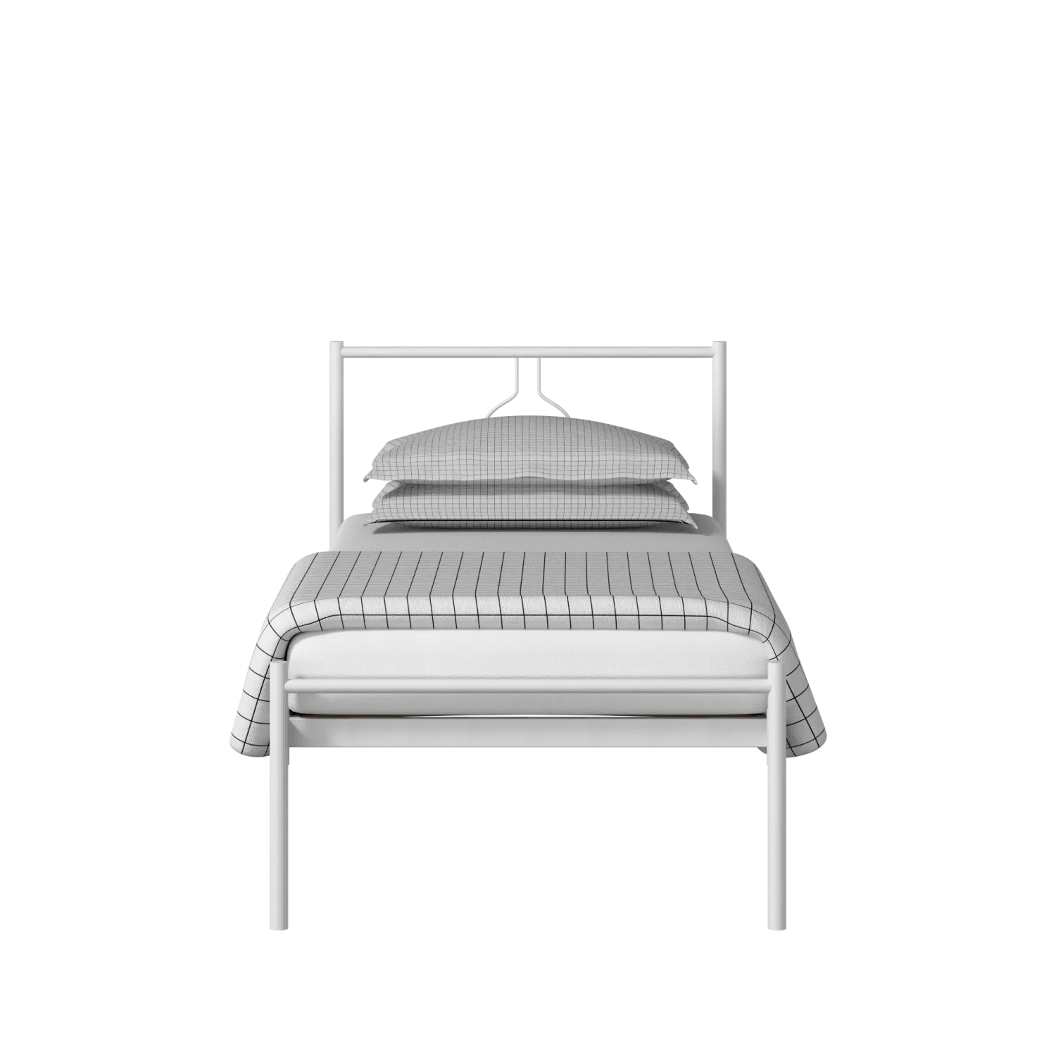 Meiji cama individual de metal en blanco