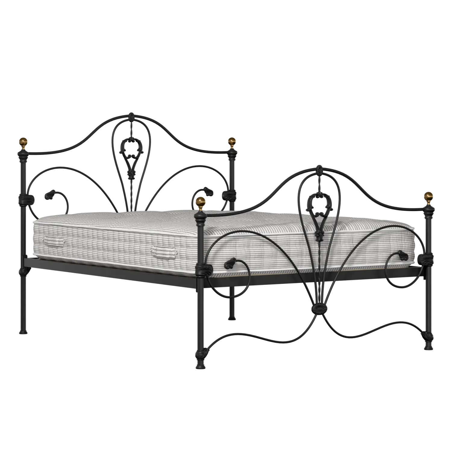 Melrose metallbett in schwarz mit Juno matratze