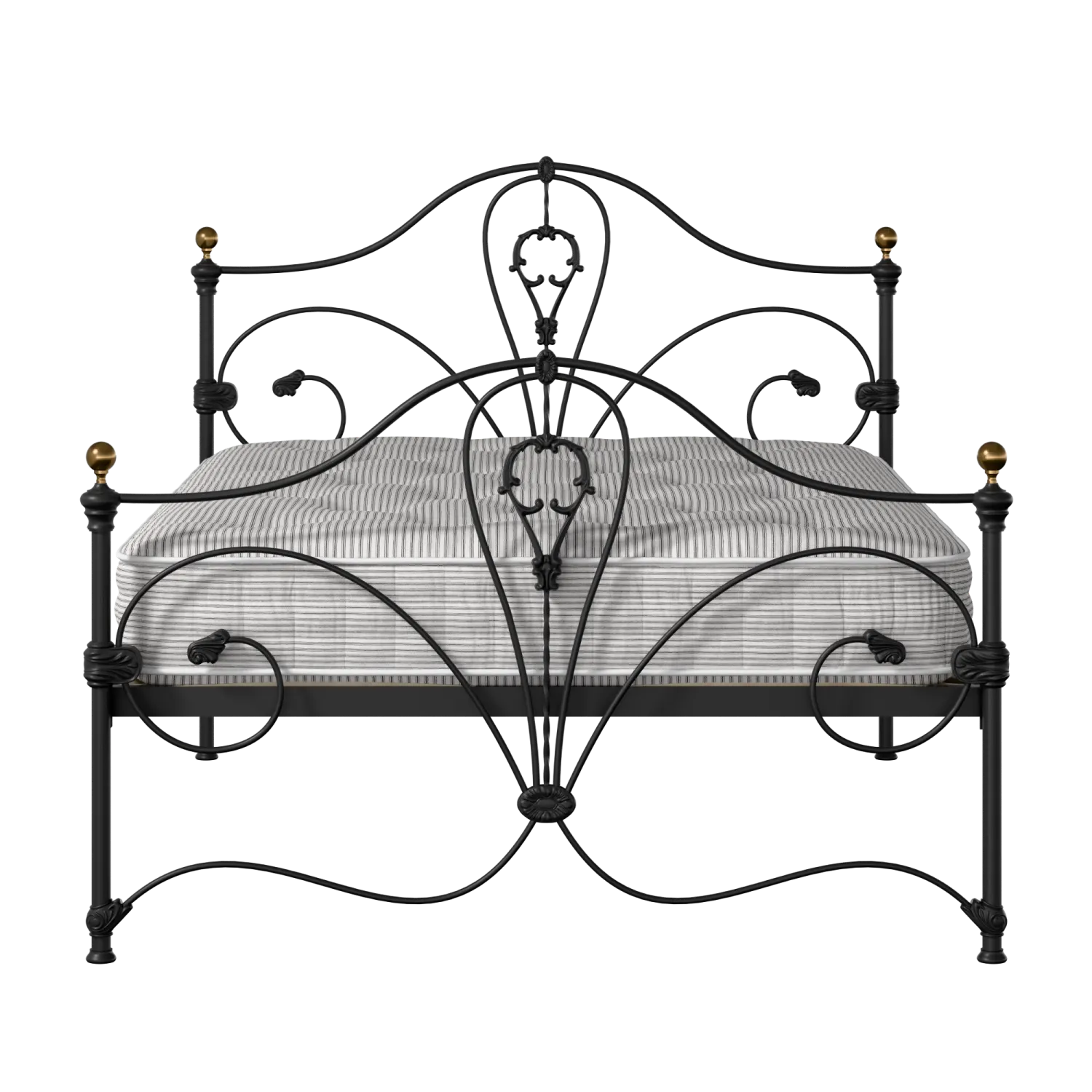 Melrose metallbett in schwarz mit Juno matratze