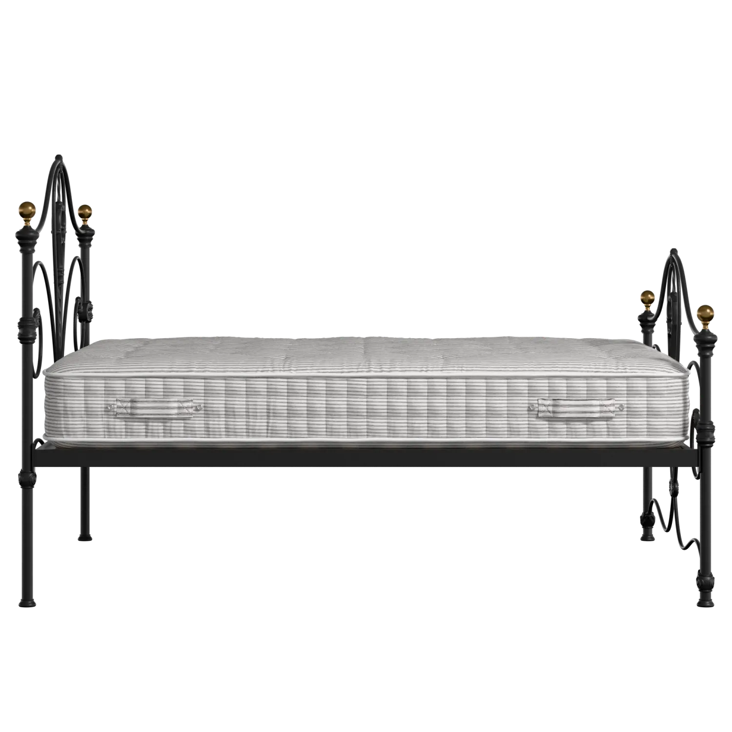Melrose metallbett in schwarz mit Juno matratze