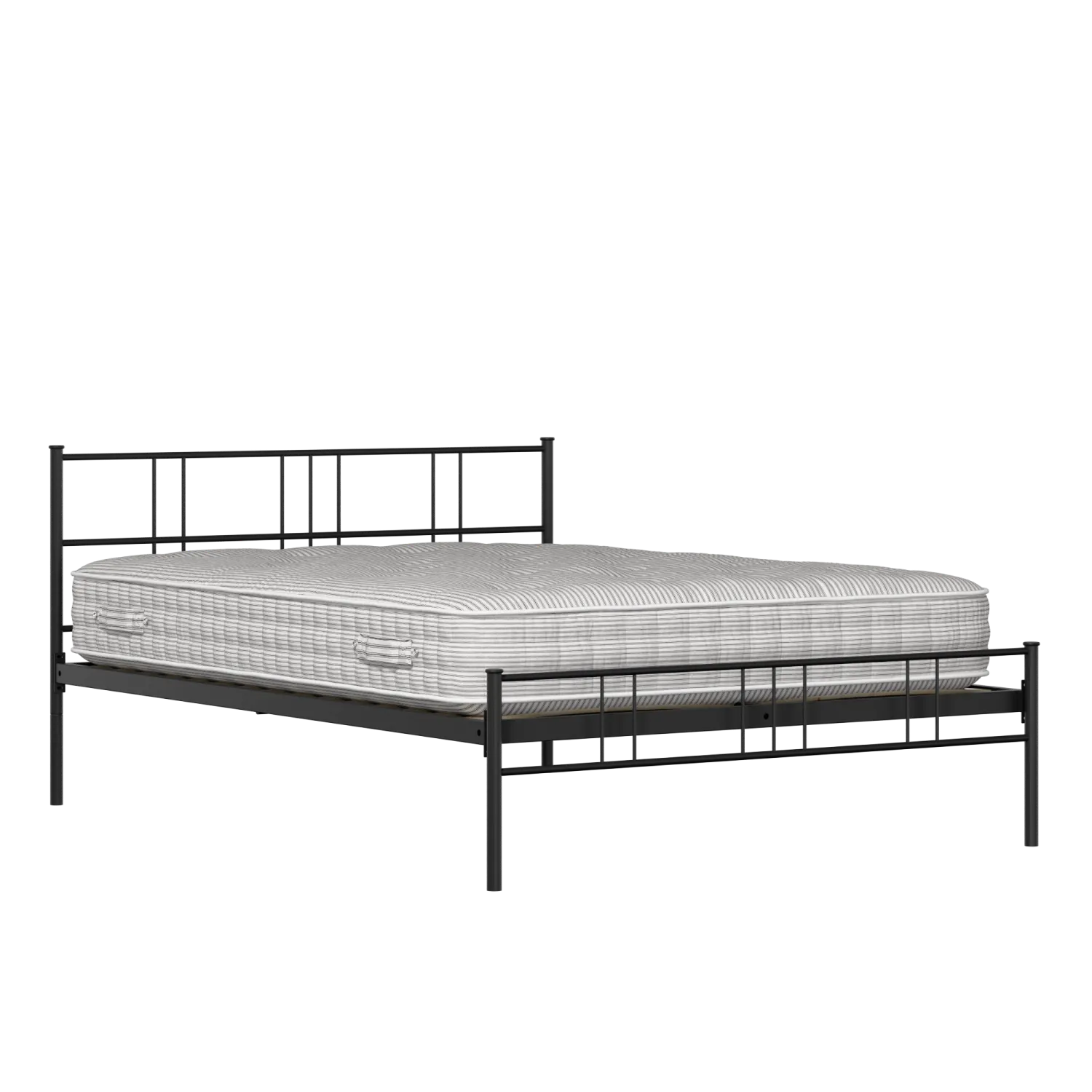 Mortlake ijzeren bed in zwart met matras