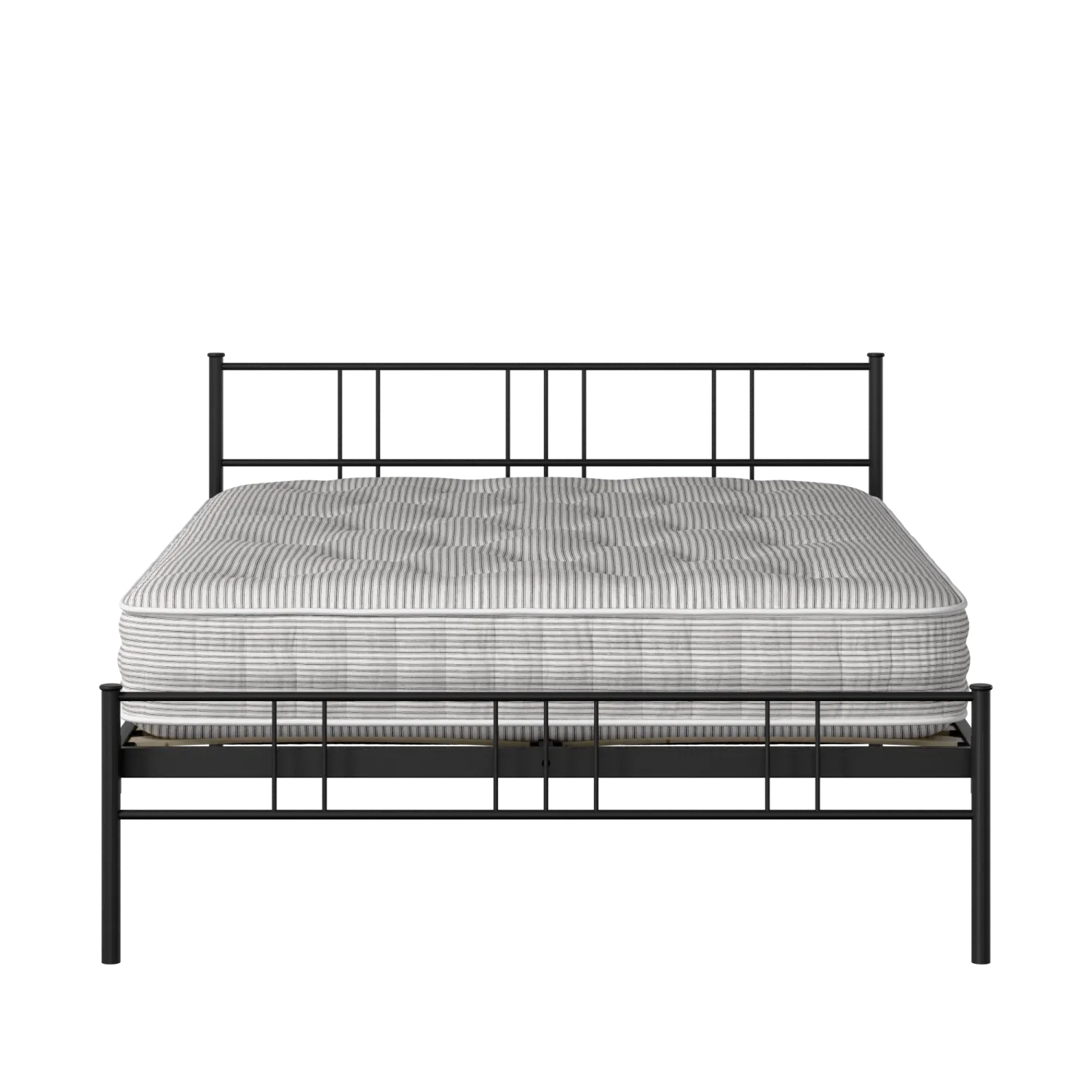 Mortlake ijzeren bed in zwart met matras