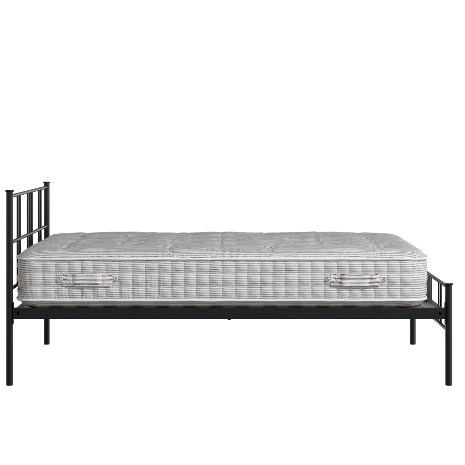 Mortlake ijzeren bed in zwart met matras