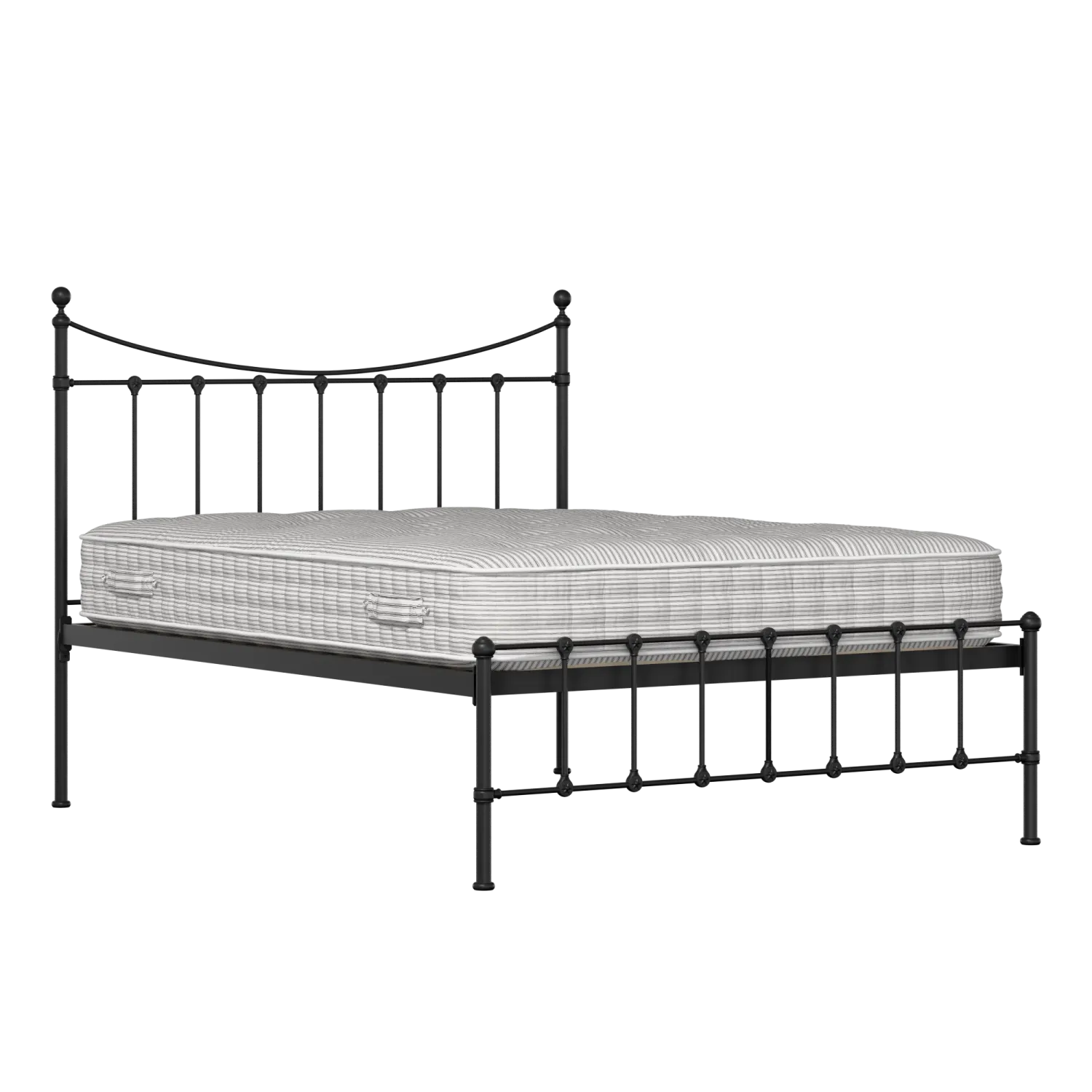Olivia iron/metal bed in black with Juno mattress