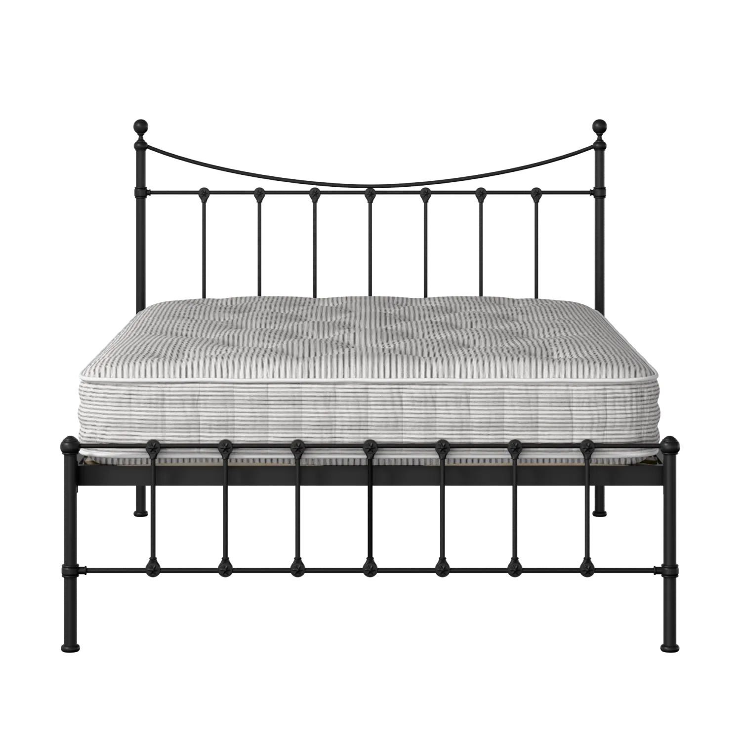 Olivia iron/metal bed in black with Juno mattress