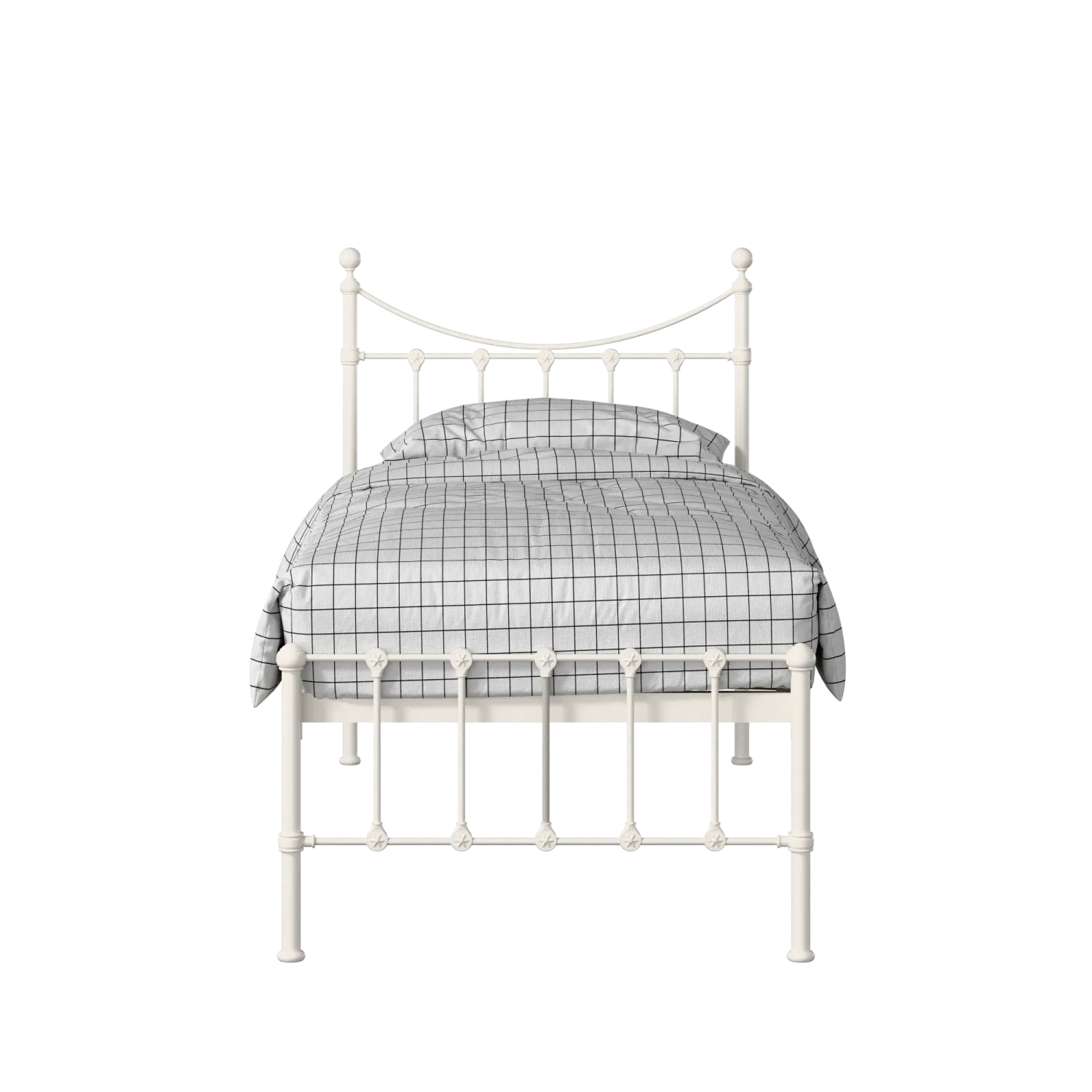 Olivia iron/metal single bed in ivory