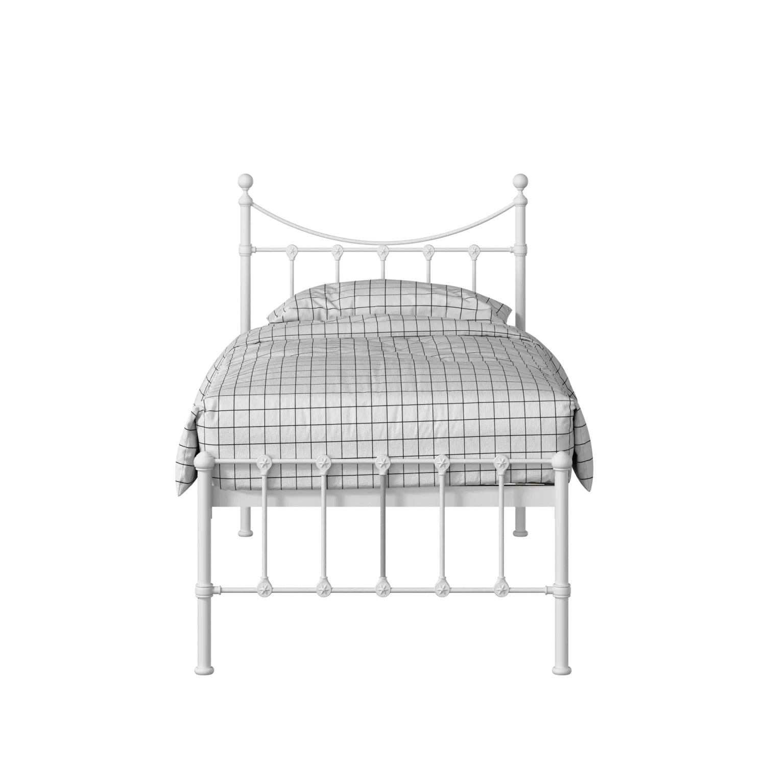 Olivia iron/metal single bed in white