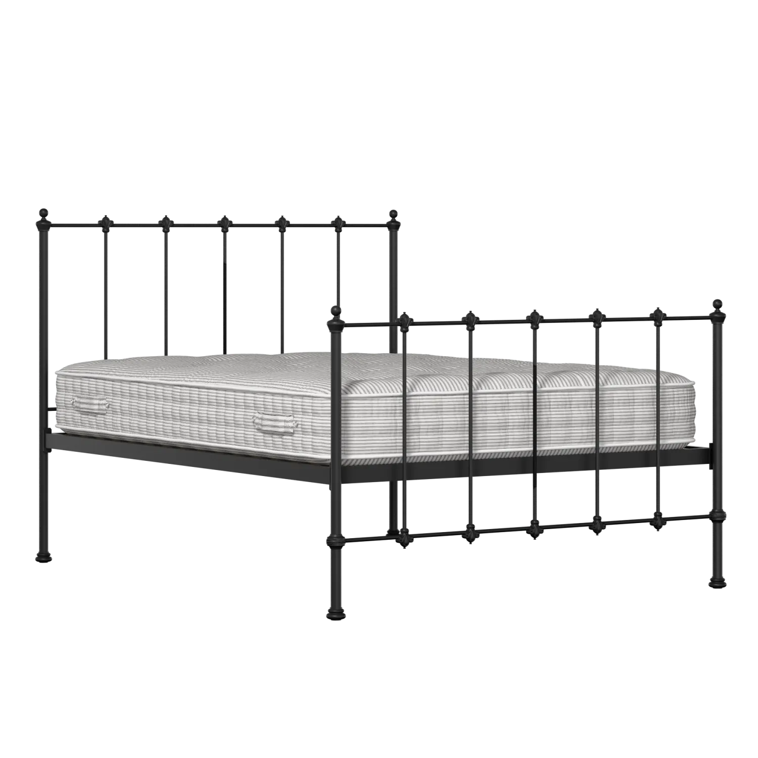 Paris ijzeren bed in zwart met matras