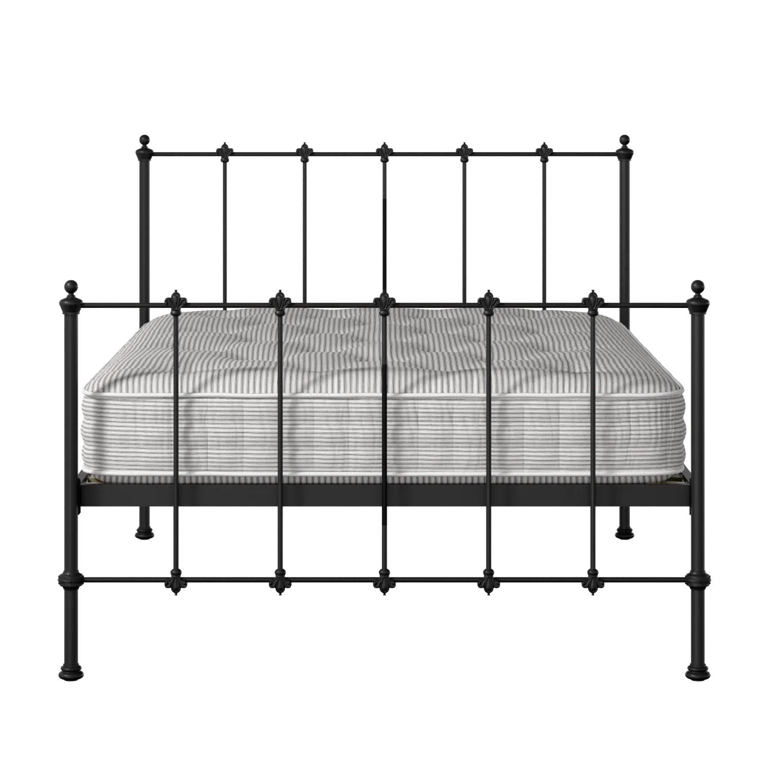 Paris ijzeren bed in zwart met matras