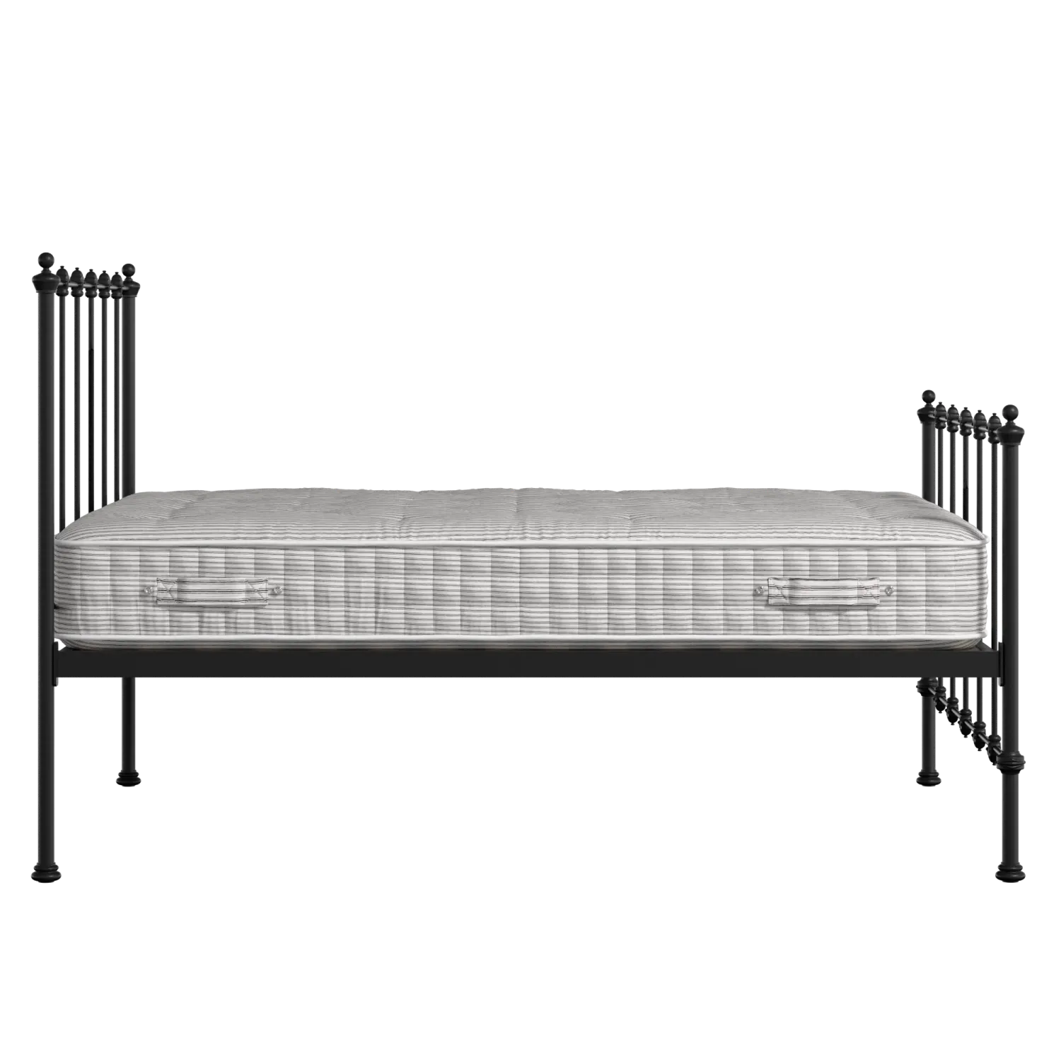 Paris ijzeren bed in zwart met matras