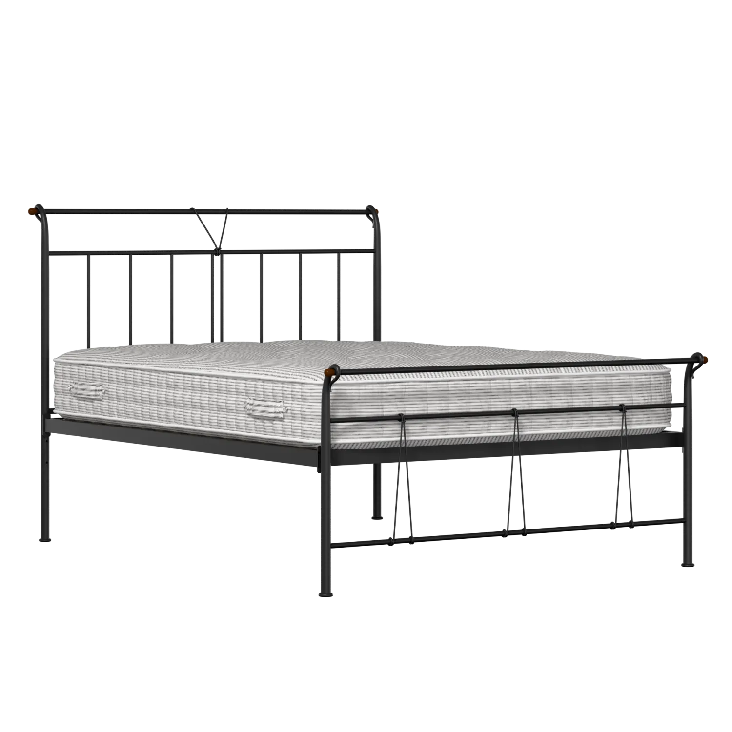 Pellini cama de metal en negro con colchón