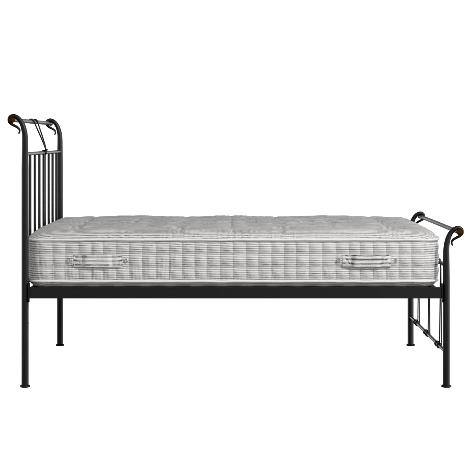 Pellini cama de metal en negro con colchón