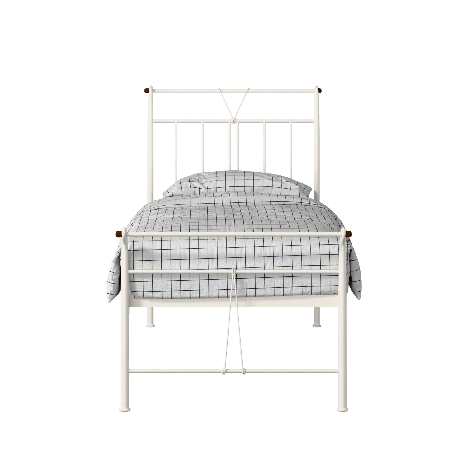 Pellini cama individual de metal en crema