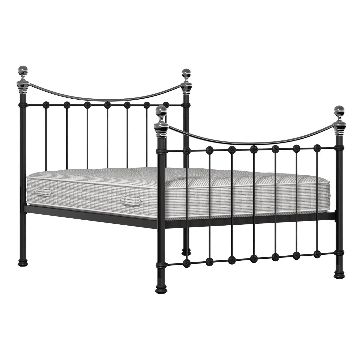 Selkirk Chromo iron/metal bed in black with Juno mattress