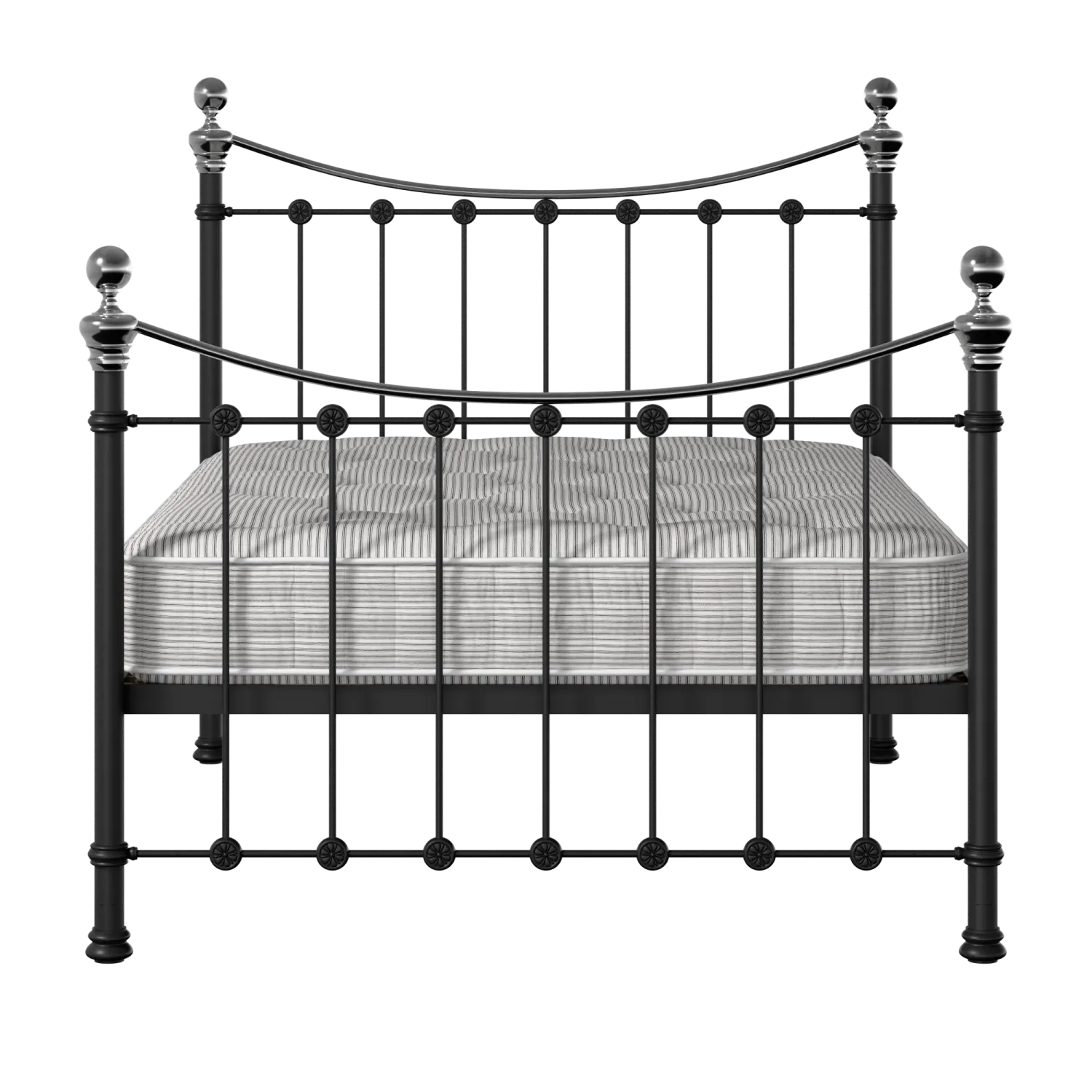 Selkirk Chromo iron/metal bed in black with Juno mattress
