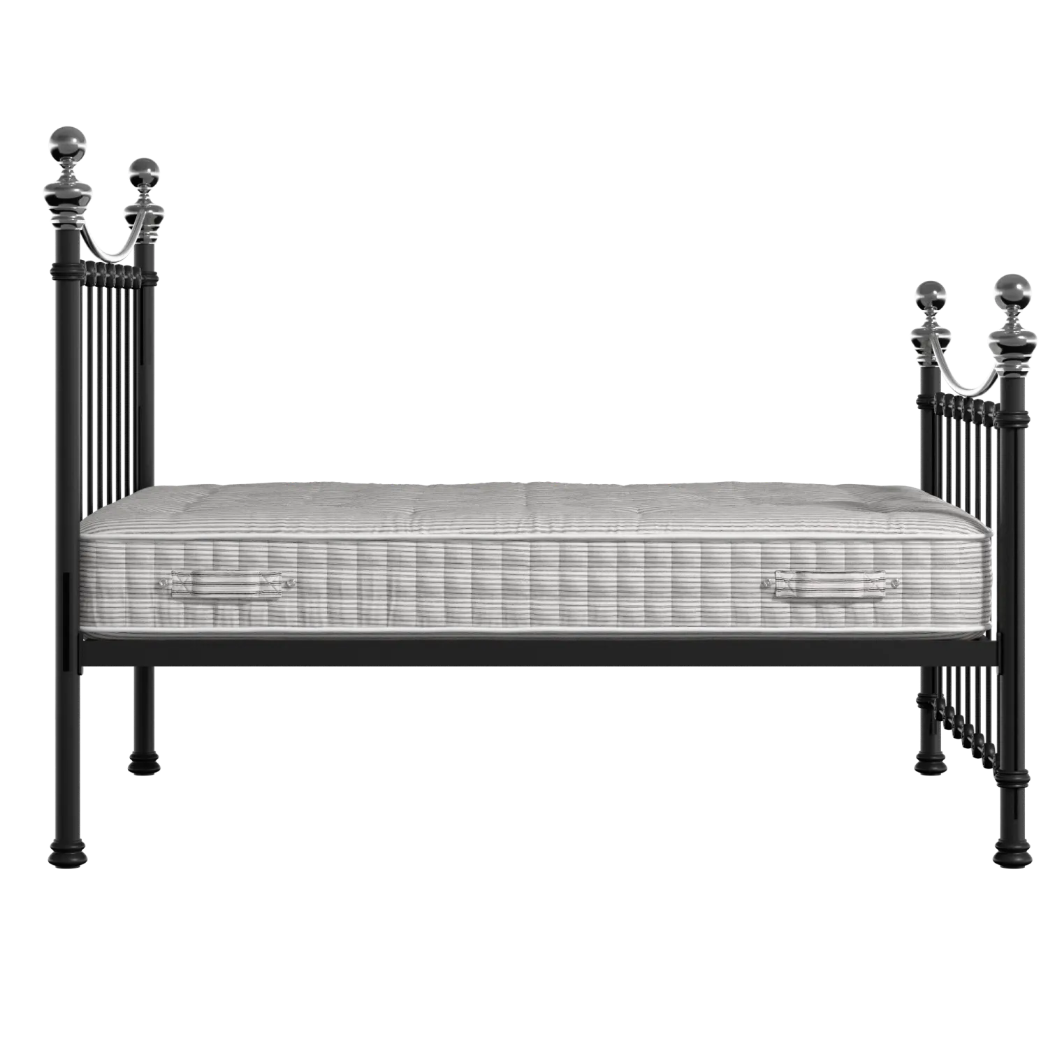 Selkirk Chromo iron/metal bed in black with Juno mattress
